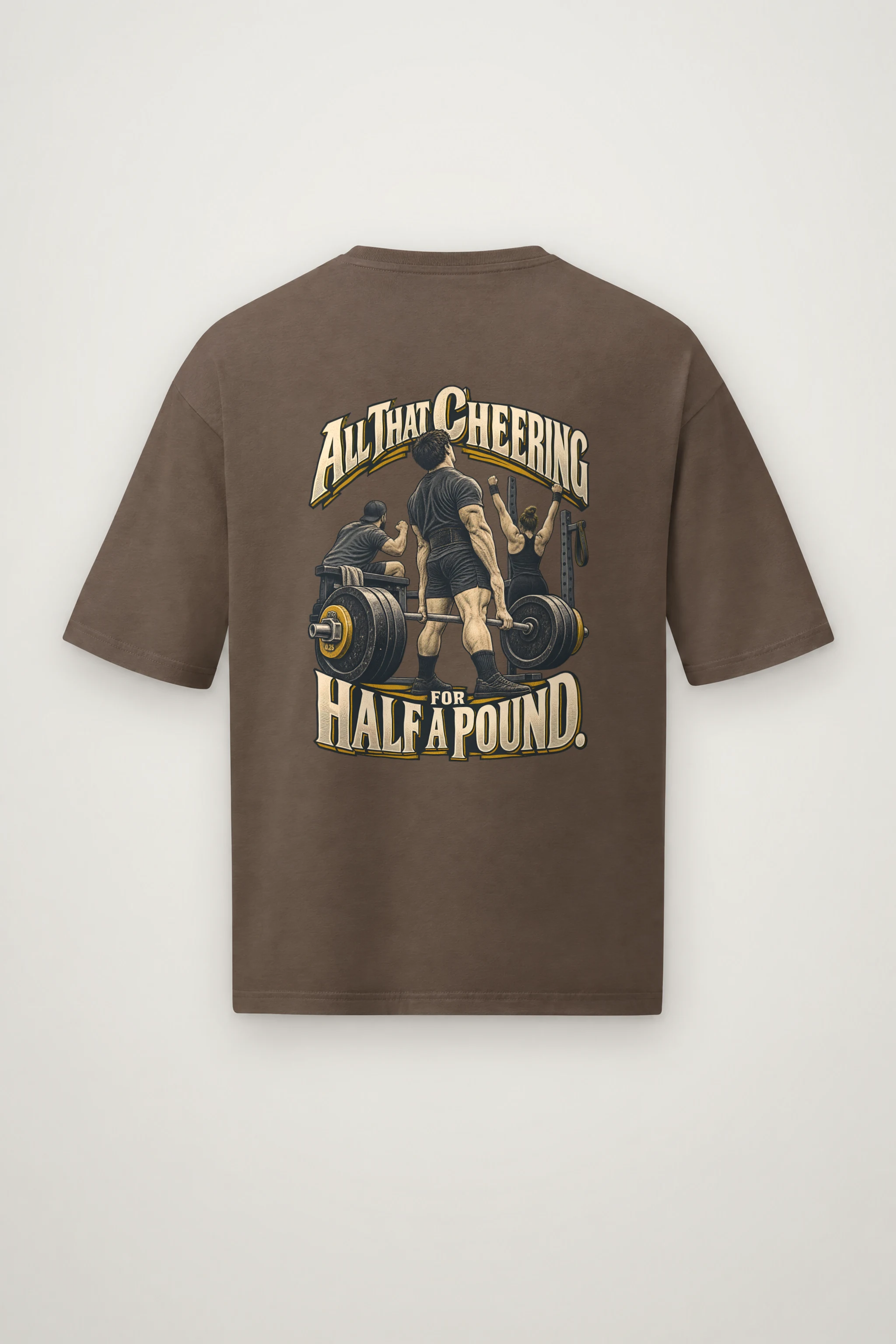 "All That Cheering For Half A Pound" Men's Oversized Heavyweight Crewneck T-Shirt