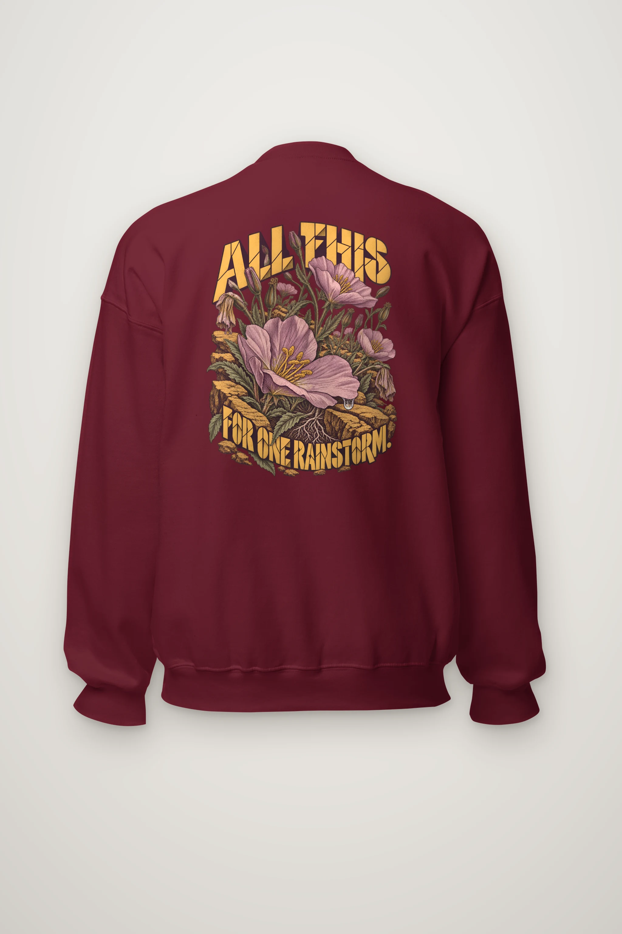 "All This for One Rainstorm" Heavy Blend Unisex Crewneck Sweatshirt