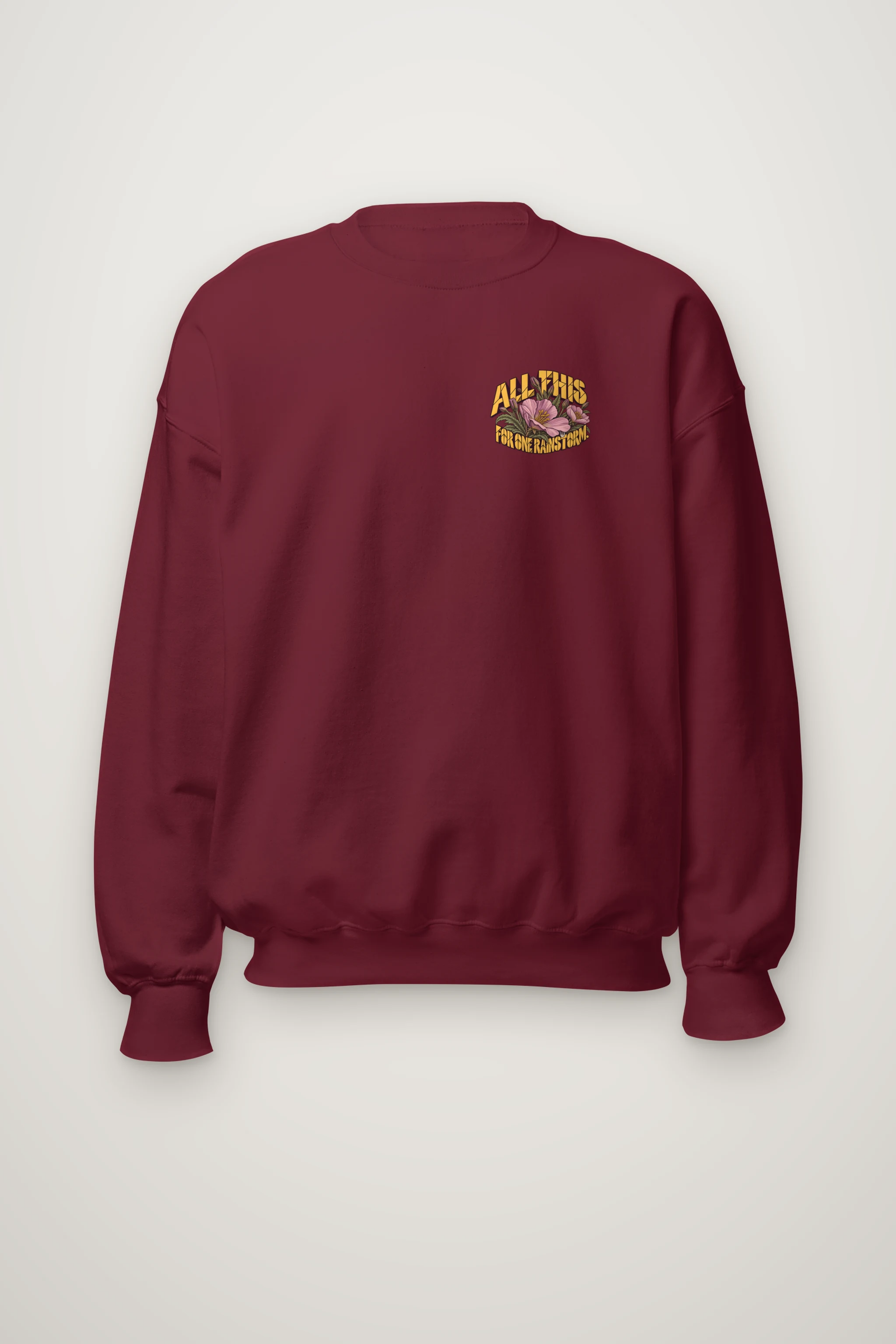 "All This for One Rainstorm" Heavy Blend Unisex Crewneck Sweatshirt