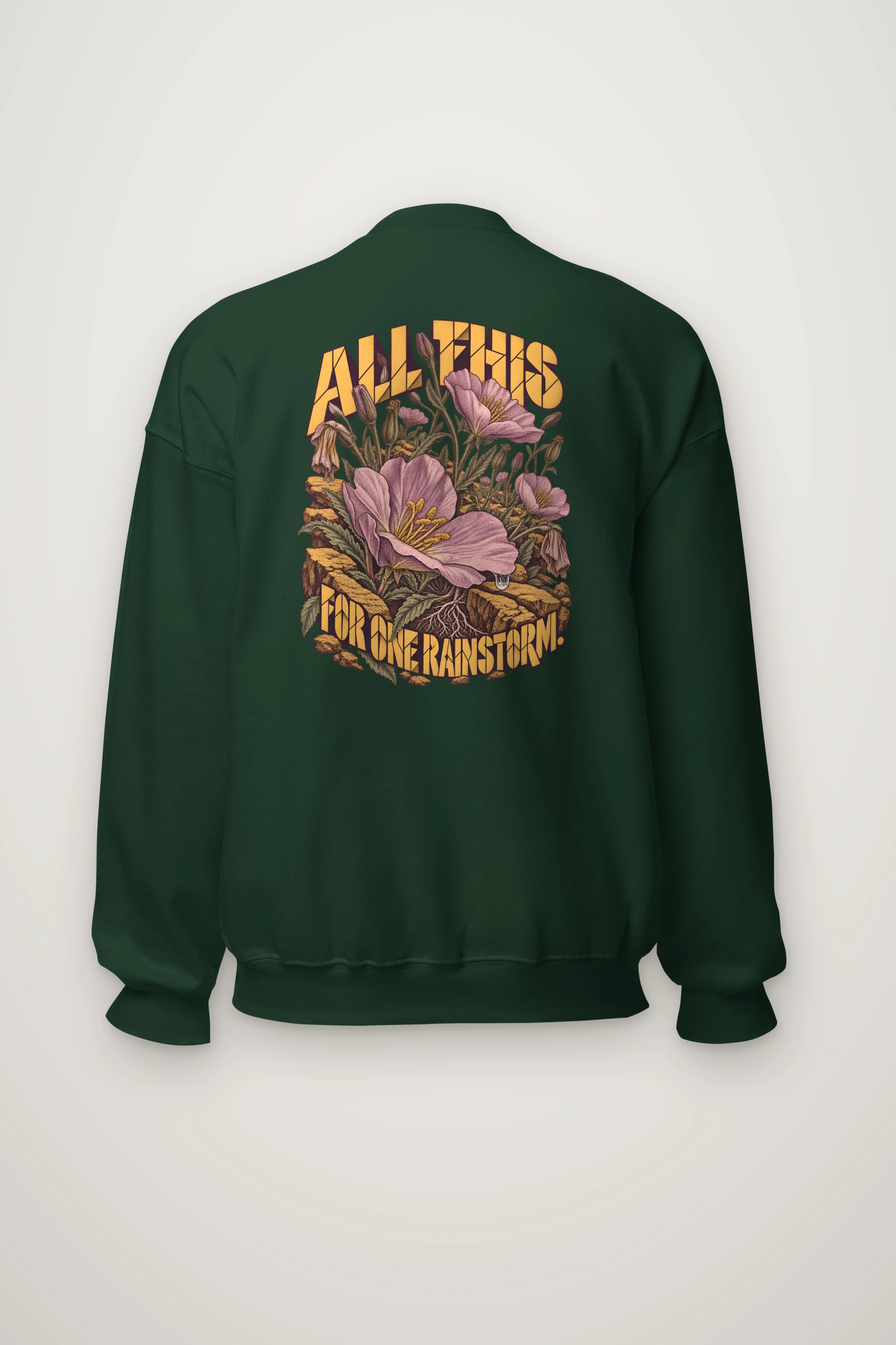 "All This for One Rainstorm" Heavy Blend Unisex Crewneck Sweatshirt