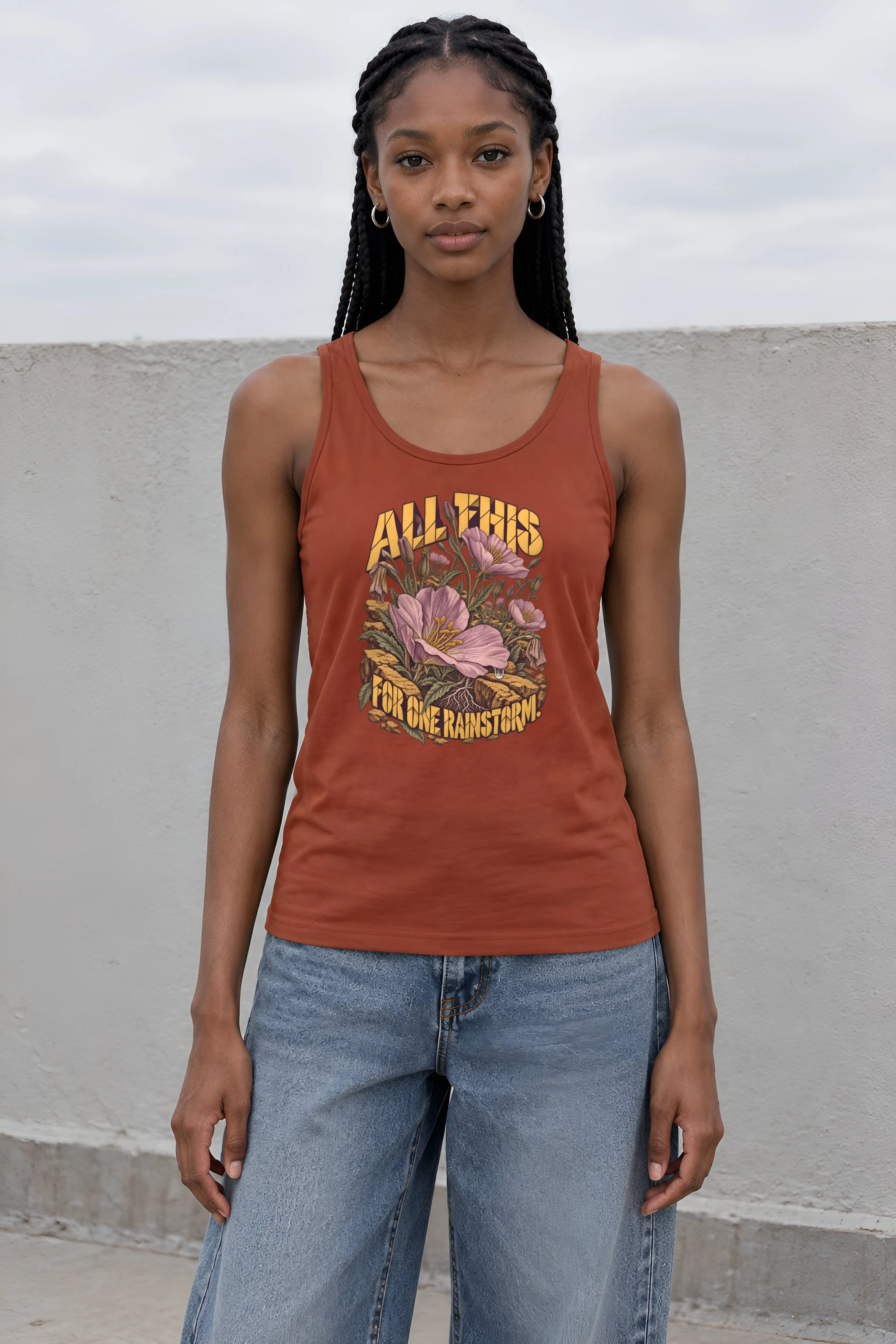 "All This For One Rainstorm" Unisex Jersey Tank