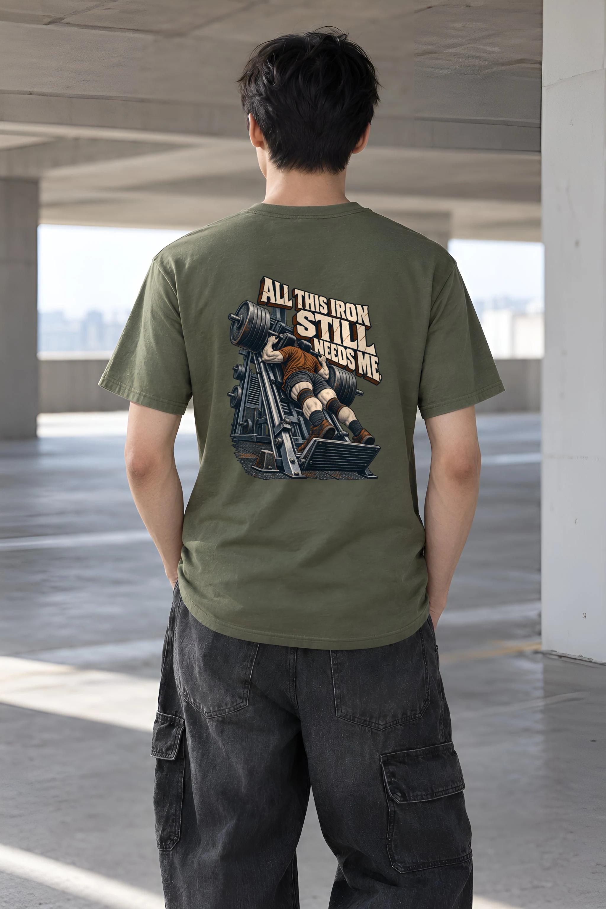 "All This Iron Still Needs Me" Heavyweight Unisex Crewneck T-shirt