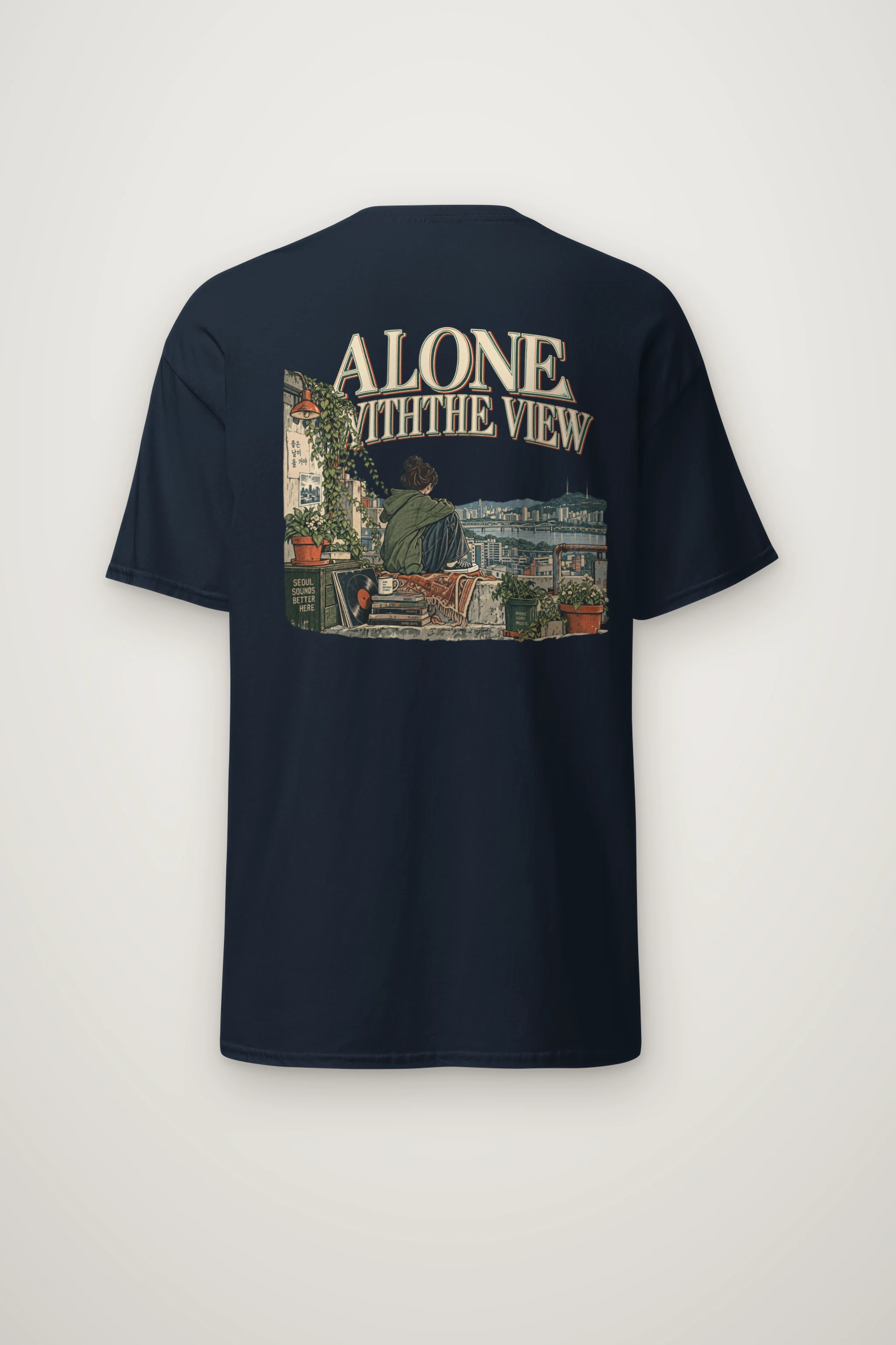 "Alone With the View" Heavyweight Unisex Crewneck T-shirt
