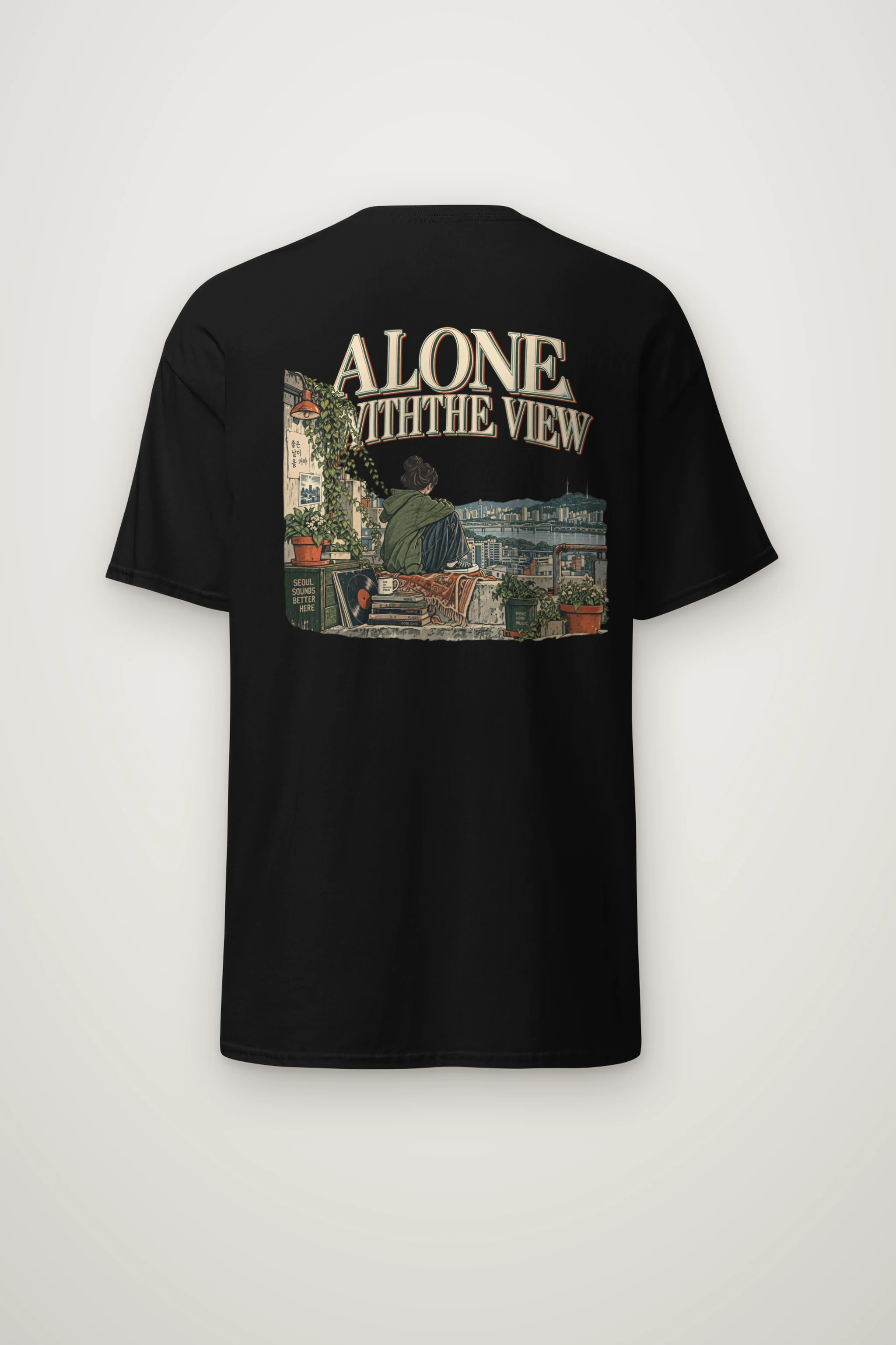 "Alone With the View" Heavyweight Unisex Crewneck T-shirt