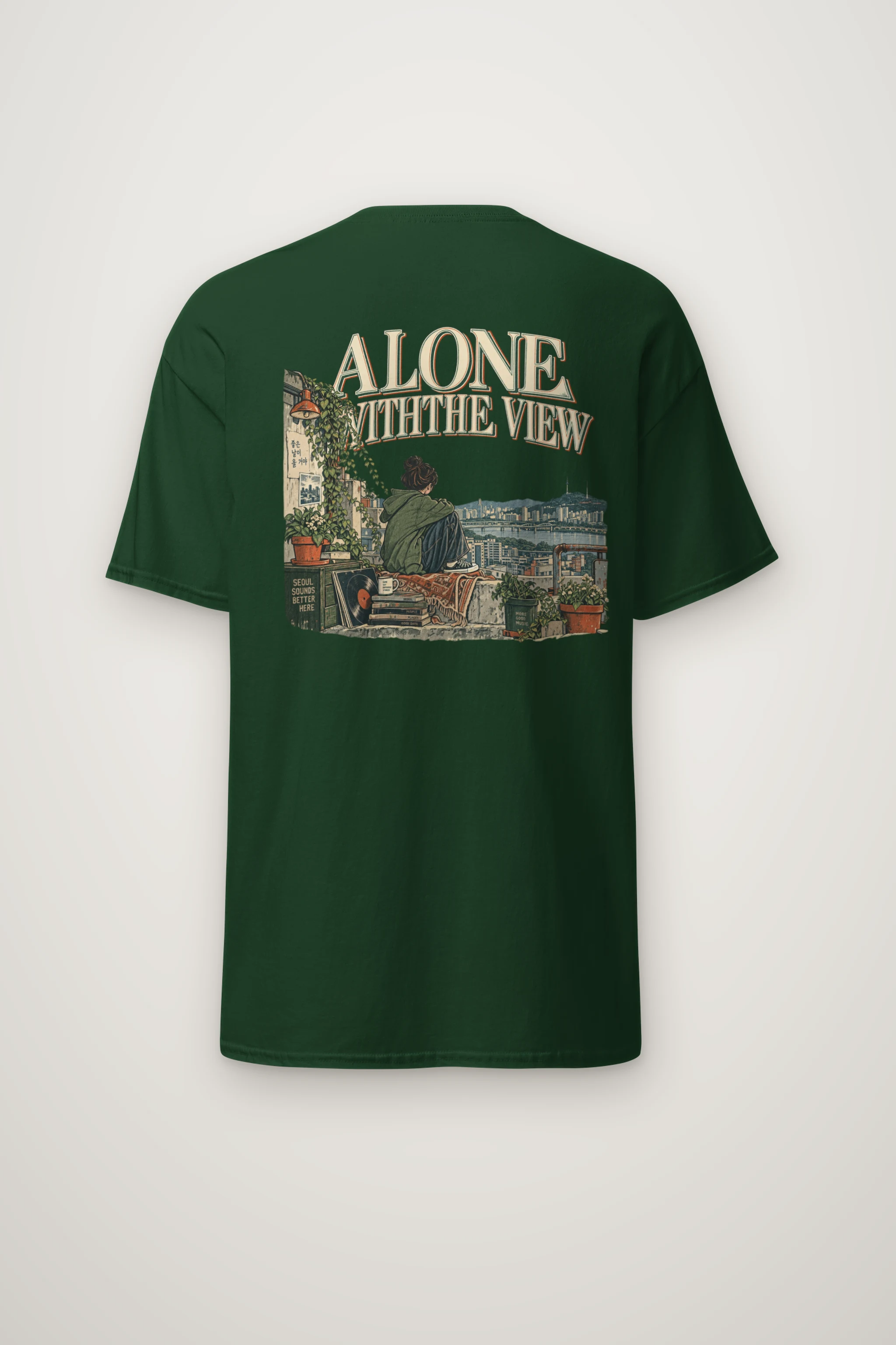 "Alone With the View" Heavyweight Unisex Crewneck T-shirt