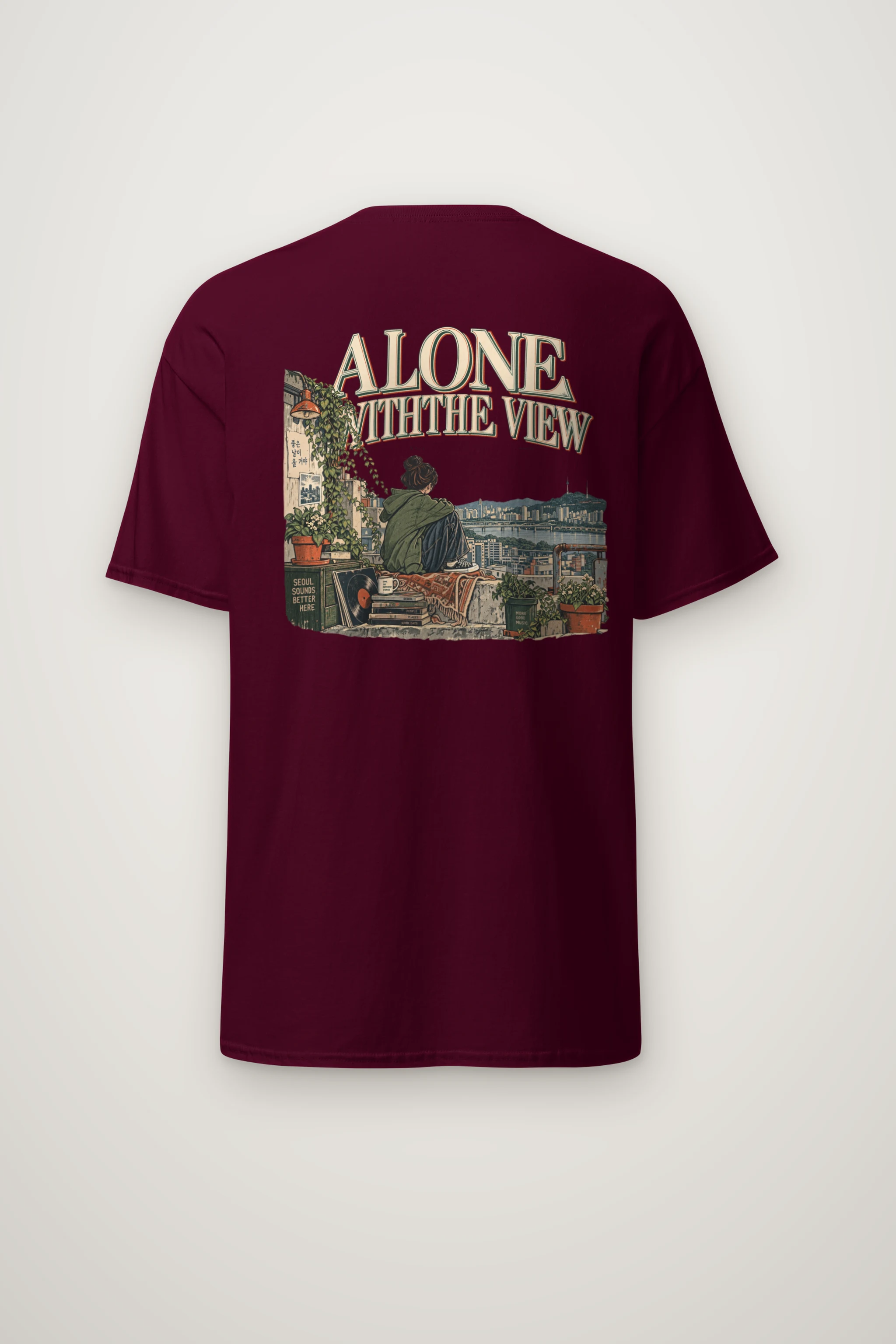 "Alone With the View" Heavyweight Unisex Crewneck T-shirt