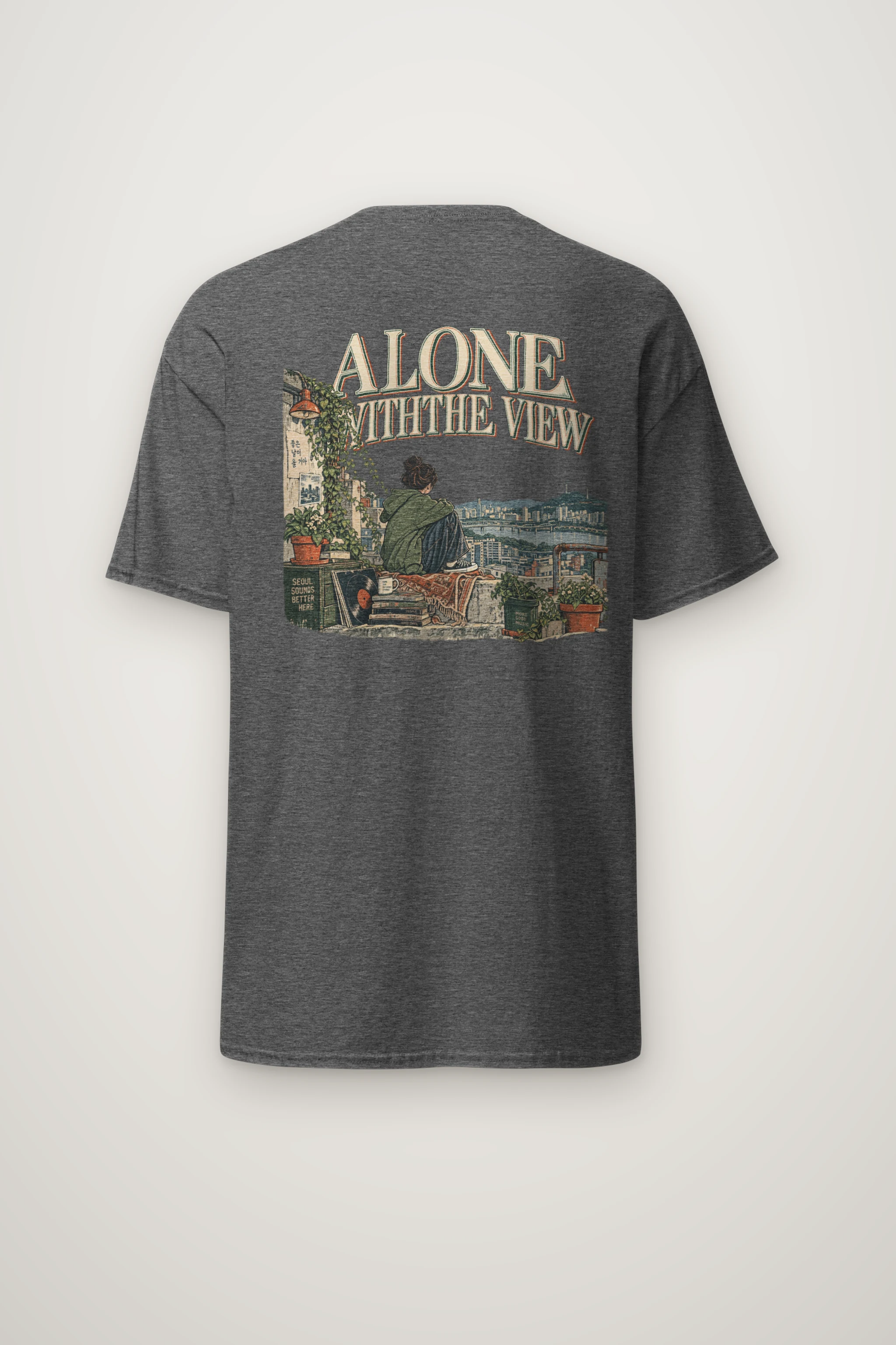 "Alone With the View" Heavyweight Unisex Crewneck T-shirt