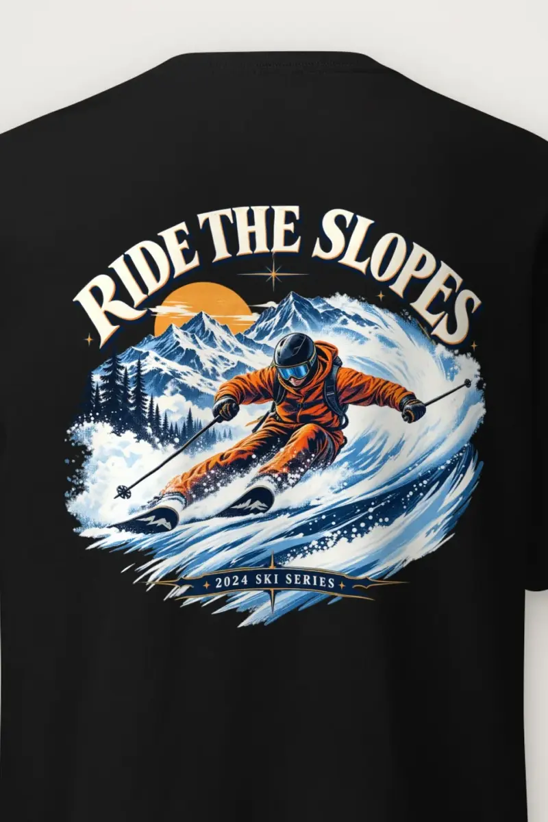 "Alpine Carve" Heavyweight Unisex Crewneck T-shirt