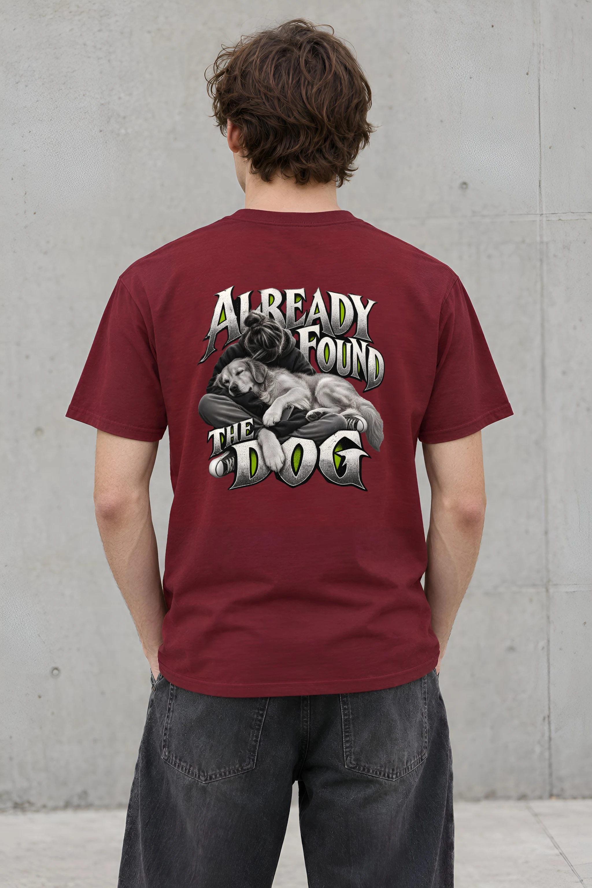 "Already Found the Dog" Heavyweight Unisex Crewneck T-shirt