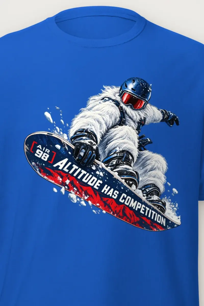 "Altitude Has Competition" Heavyweight Unisex Crewneck T-shirt - the graphic up close