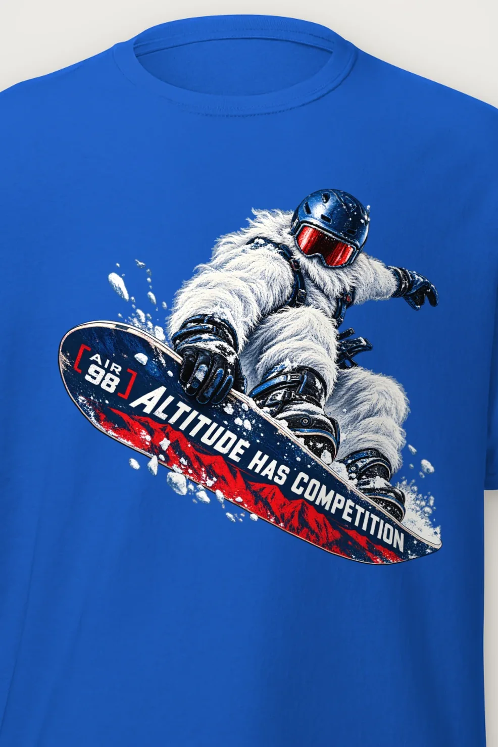 "Altitude Has Competition" Heavyweight Unisex Crewneck T-shirt - the graphic up close