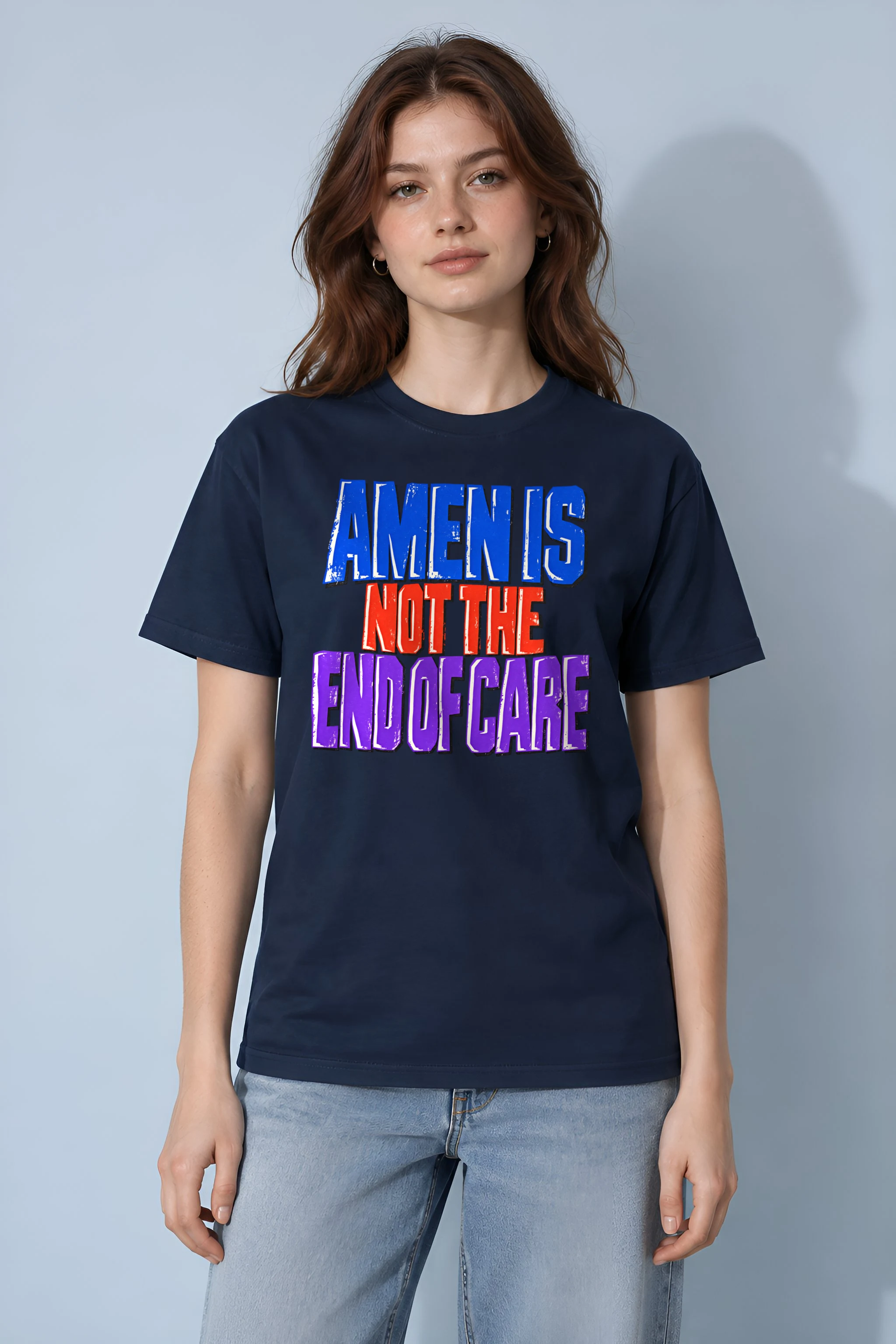 "Amen Is Not The End Of Care" Heavyweight Unisex Crewneck T-shirt