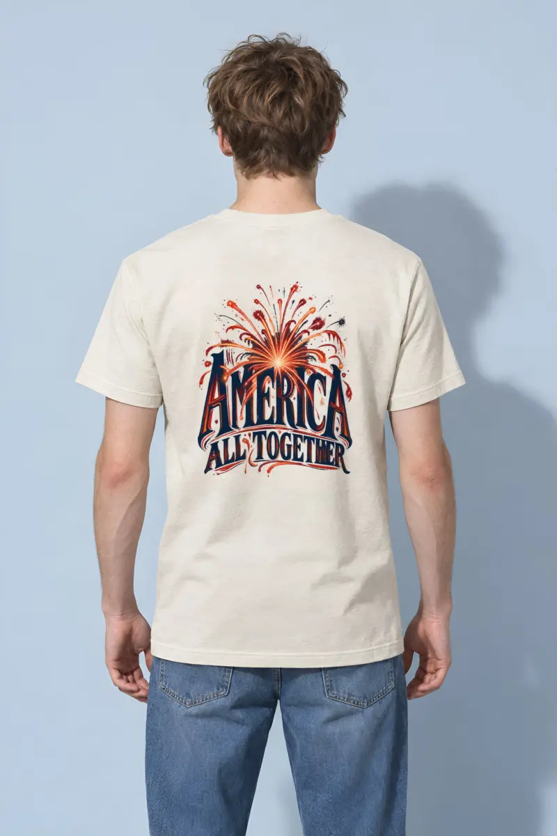 "America All Together" Heavyweight Unisex Crewneck T-shirt