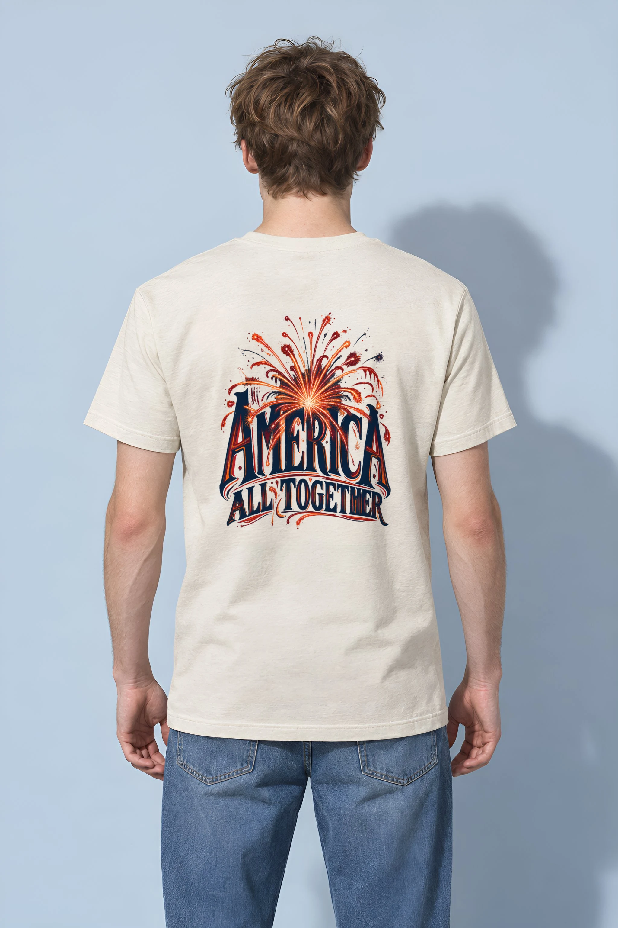 "America All Together" Heavyweight Unisex Crewneck T-shirt