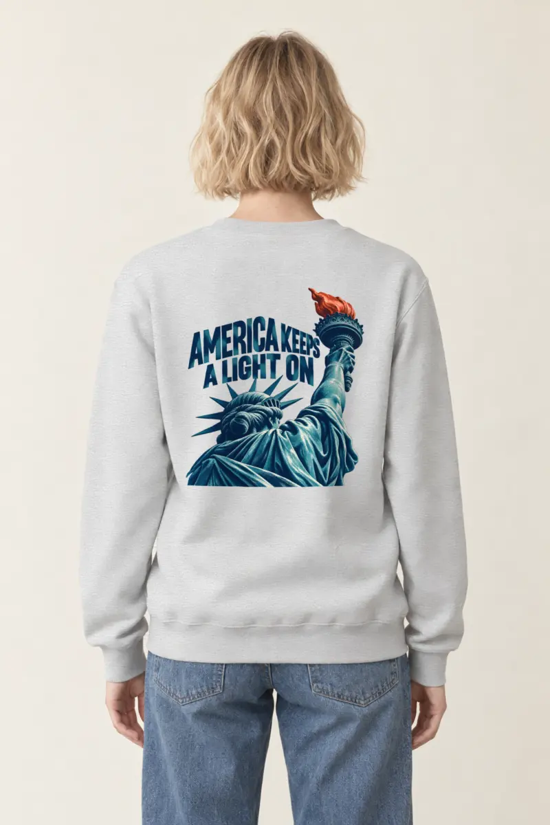 "America Keeps a Light On" Heavy Blend Unisex Crewneck Sweatshirt