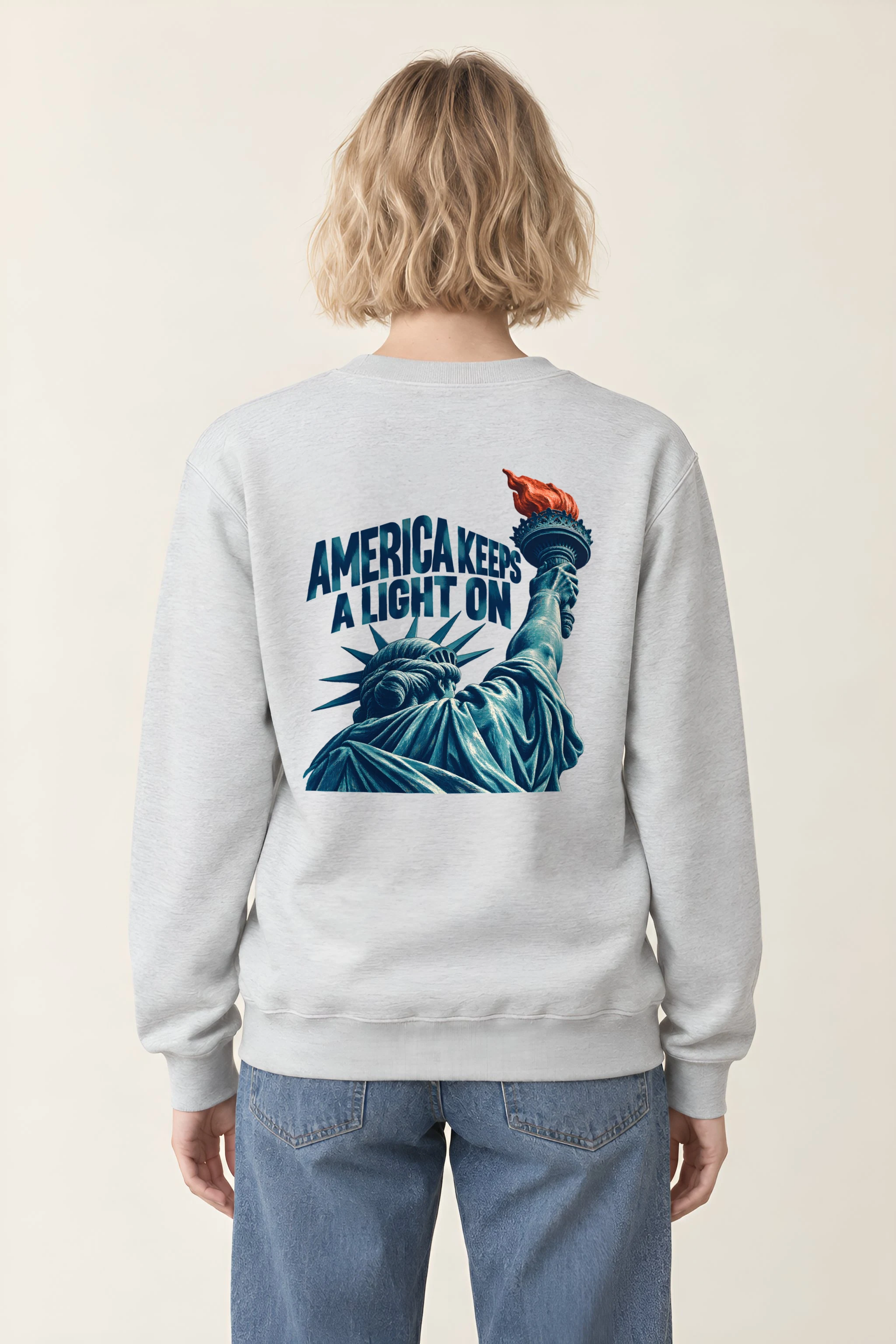 "America Keeps a Light On" Heavy Blend Unisex Crewneck Sweatshirt