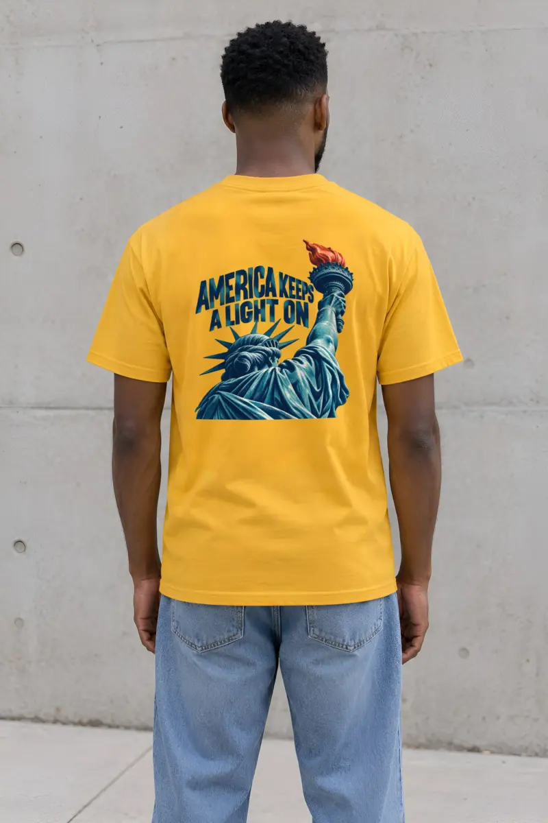 “America Keeps a Light On” Heavyweight Unisex Crewneck T-shirt
