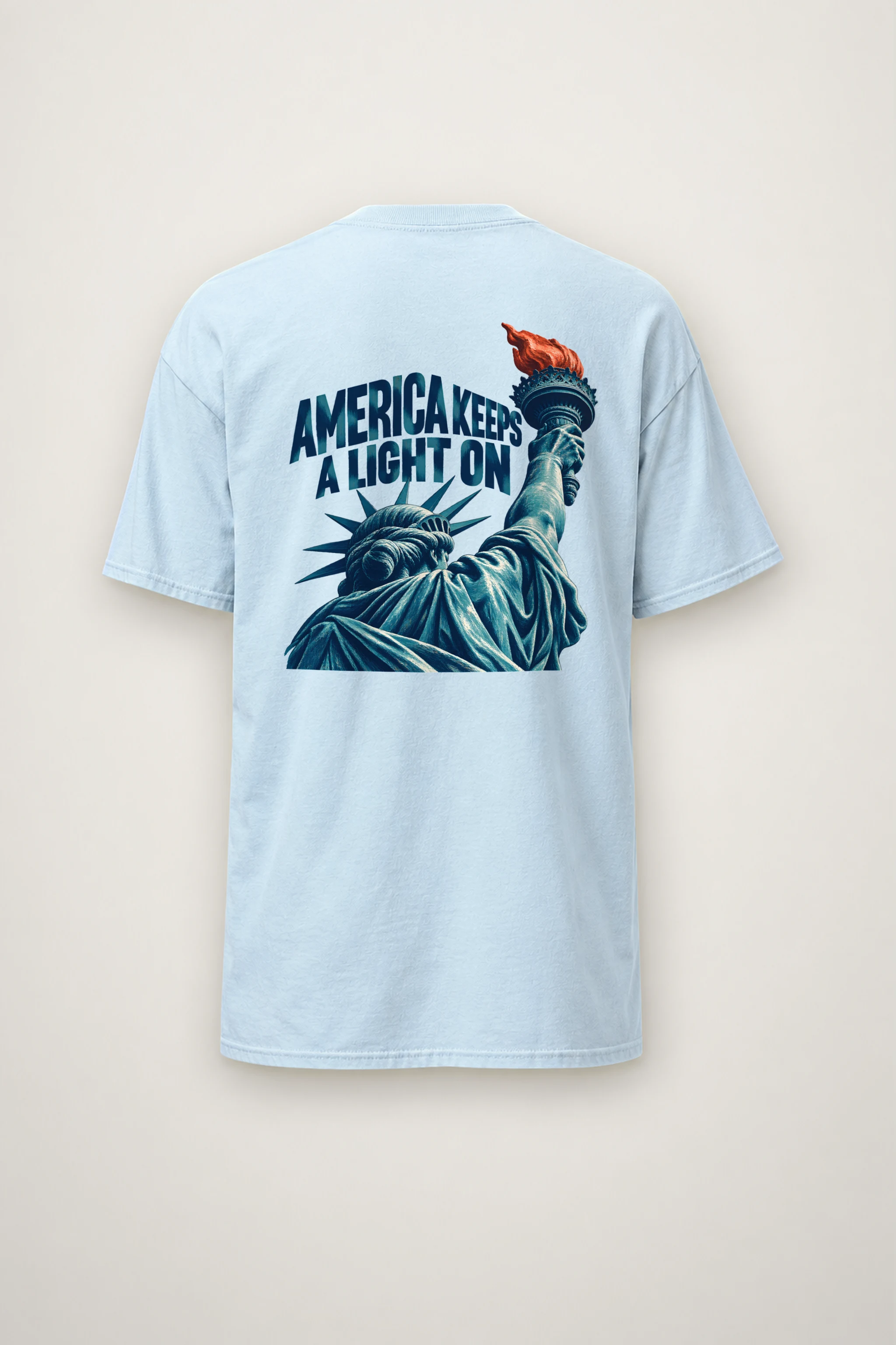 "America Keeps a Light On" Heavyweight Unisex Crewneck T-shirt