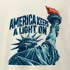 "America Keeps a Light On" Men's Oversized Heavyweight Crewneck T-Shirt