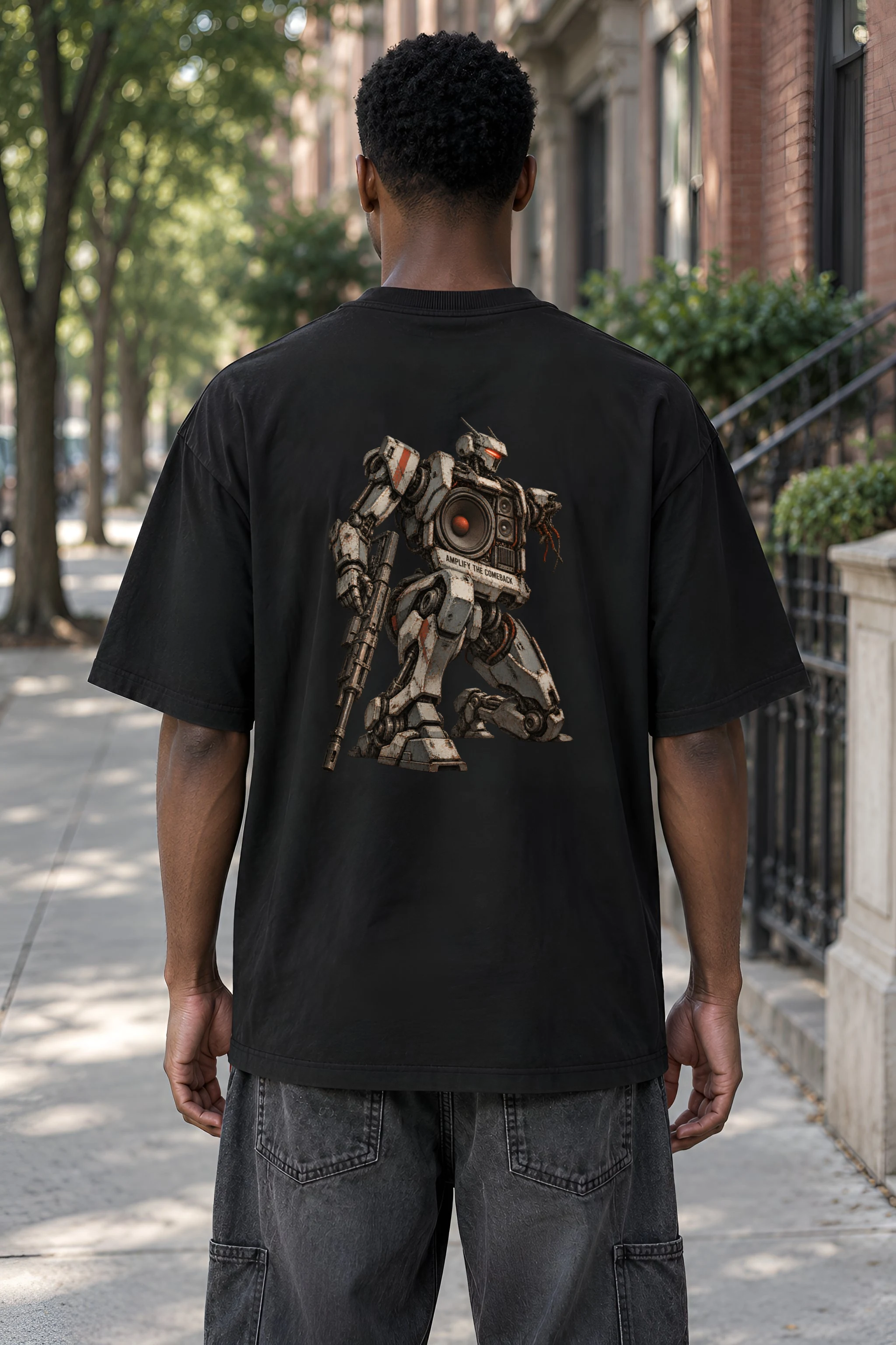 "Amplify the Comeback" Men's Oversized Heavyweight Crewneck T-Shirt