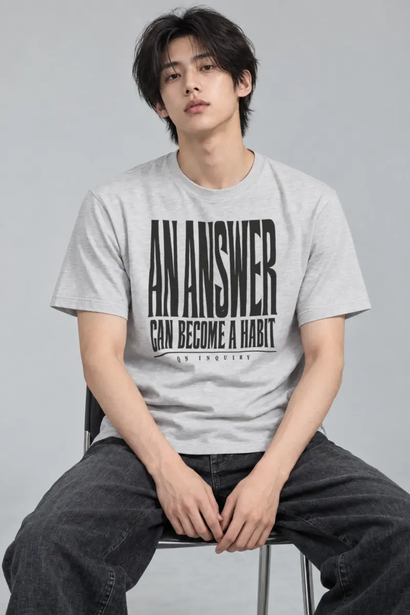 "An Answer Can Become a Habit" Heavyweight Unisex Crewneck T-shirt