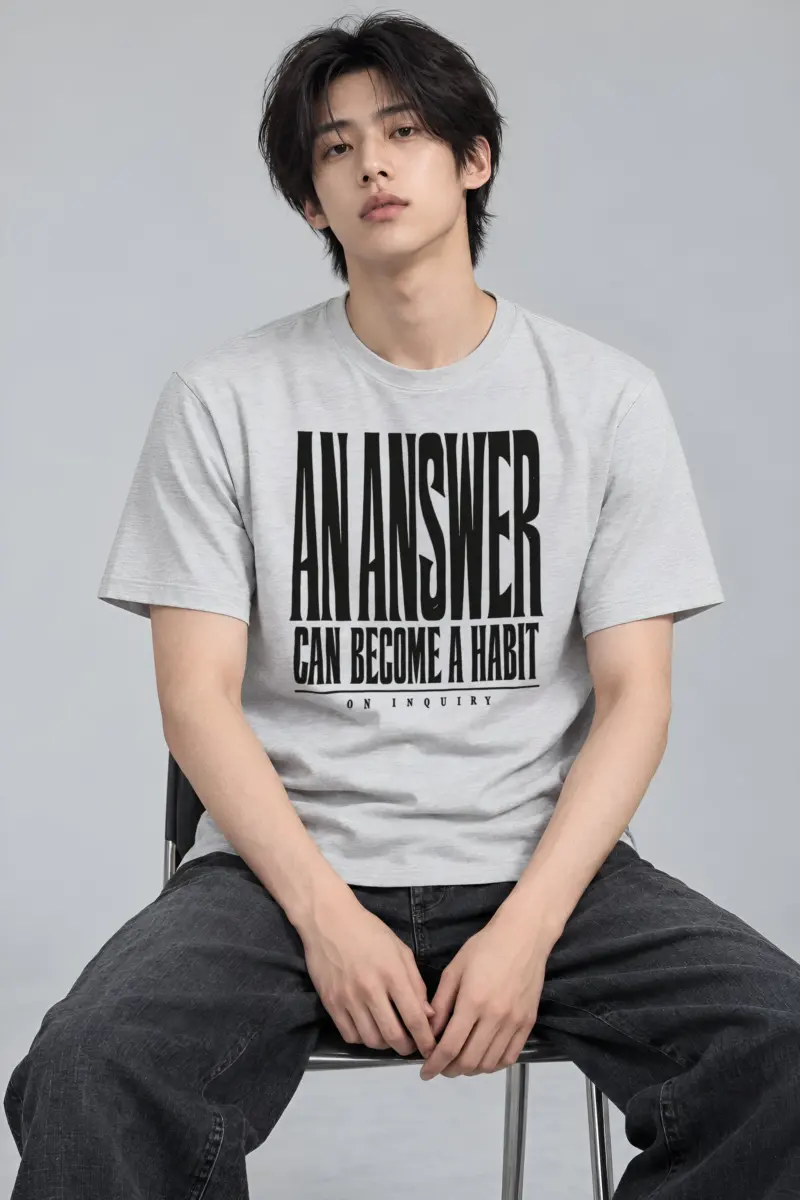 "An Answer Can Become a Habit" Heavyweight Unisex Crewneck T-shirt