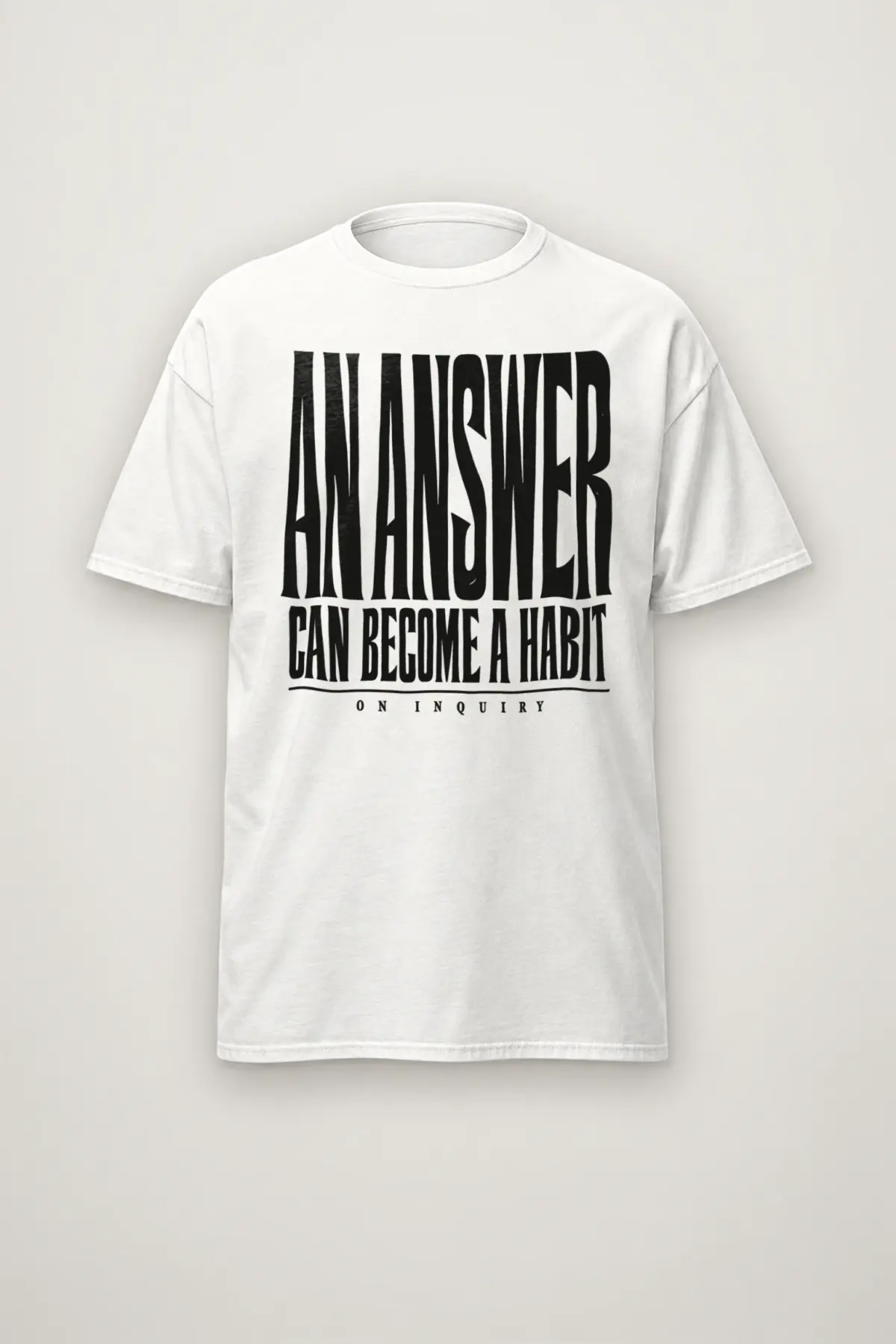 "An Answer Can Become a Habit" Heavyweight Unisex Crewneck T-shirt