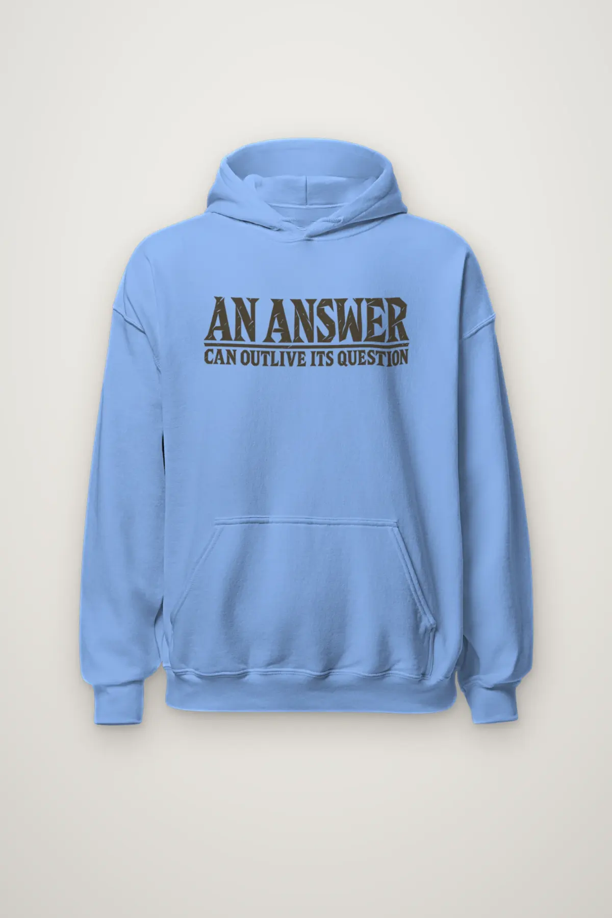"AN ANSWER CAN OUTLIVE ITS QUESTION" Heavy Blend Unisex Pullover Hoodie