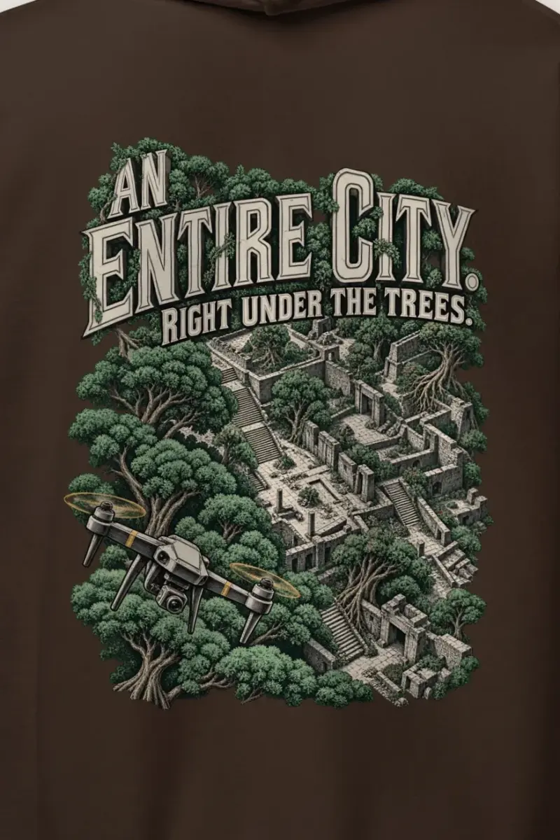 "An Entire City" Heavy Blend Unisex Pullover Hoodie - the graphic up close