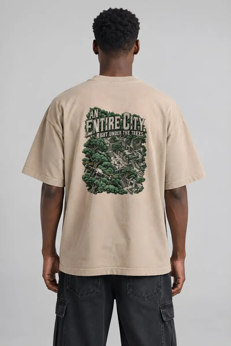 “An Entire City” Men’s Oversized Heavyweight Crewneck T-Shirt