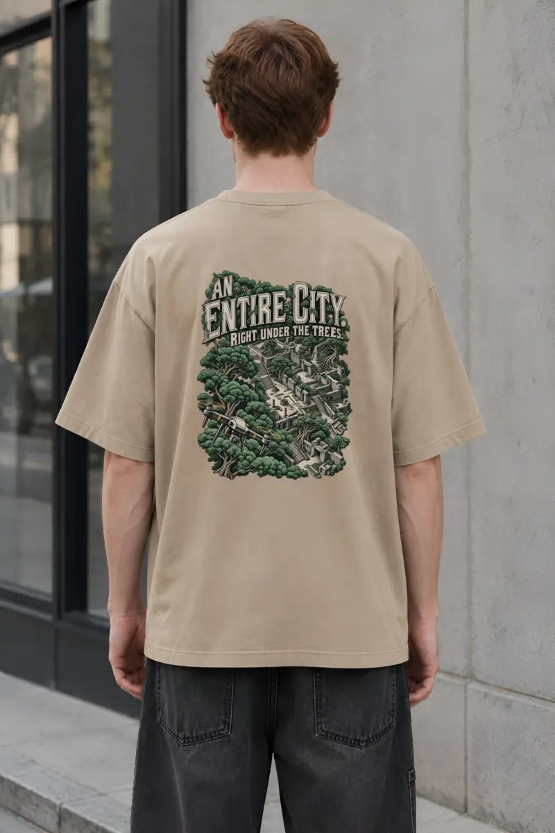 "An Entire City" Unisex Oversized Heavyweight Crewneck T-Shirt