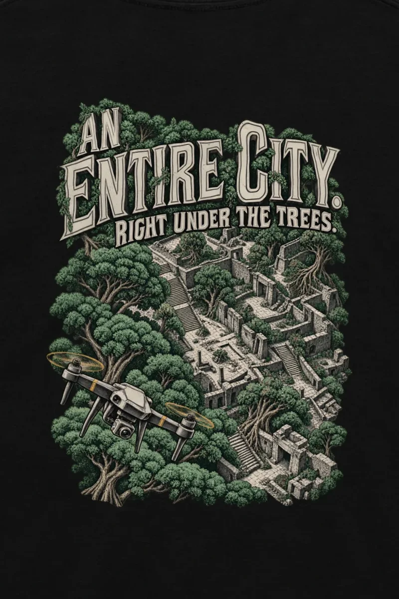 "An Entire City" Unisex Longsleeve T-shirt - the graphic up close