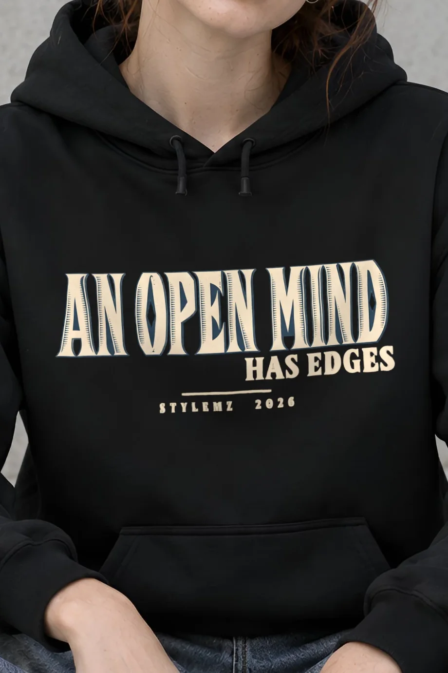 "An Open Mind Has Edges" Heavy Blend Unisex Pullover Hoodie - the graphic up close
