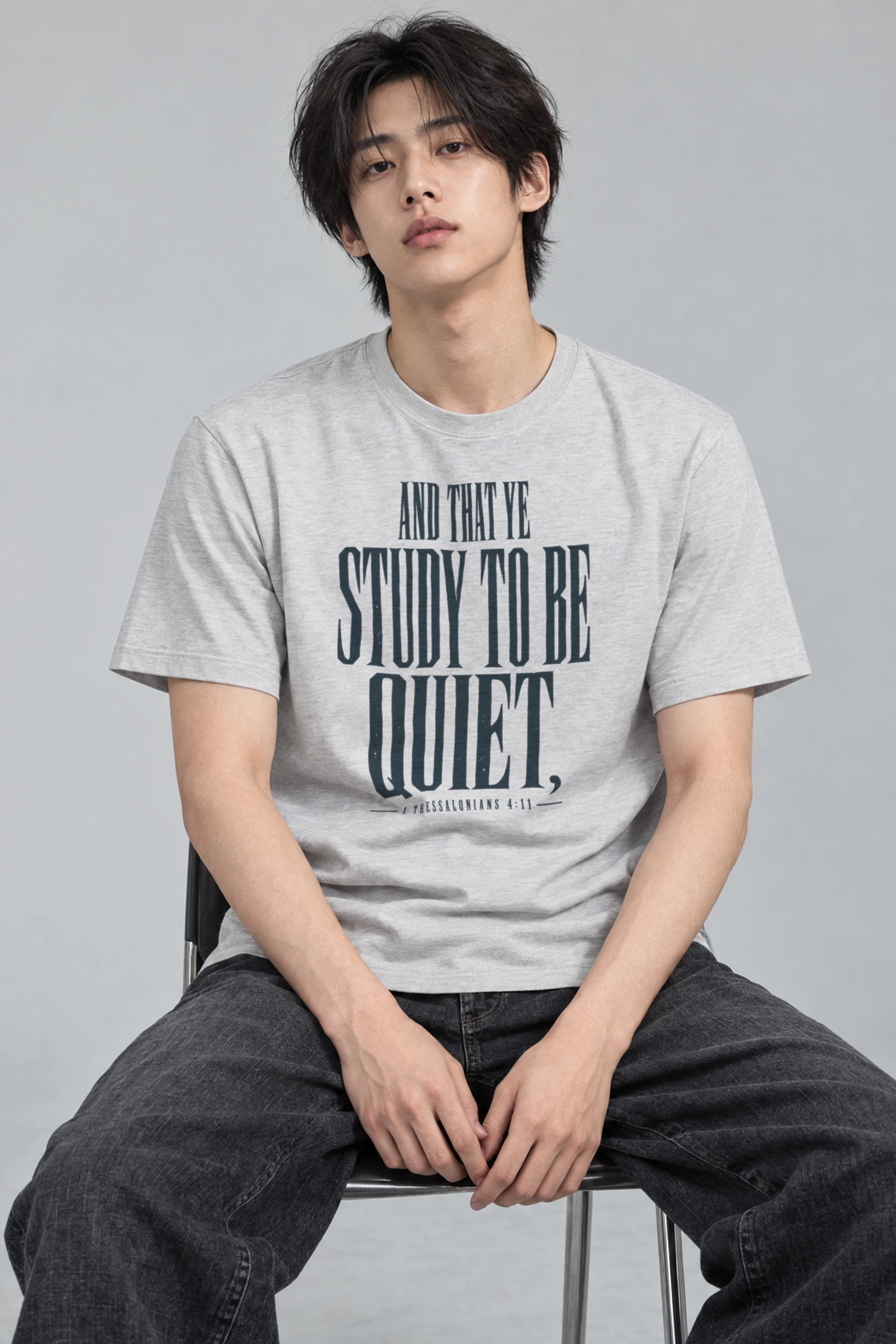 "And That Ye Study To Be Quiet" Heavyweight Unisex Crewneck T-shirt