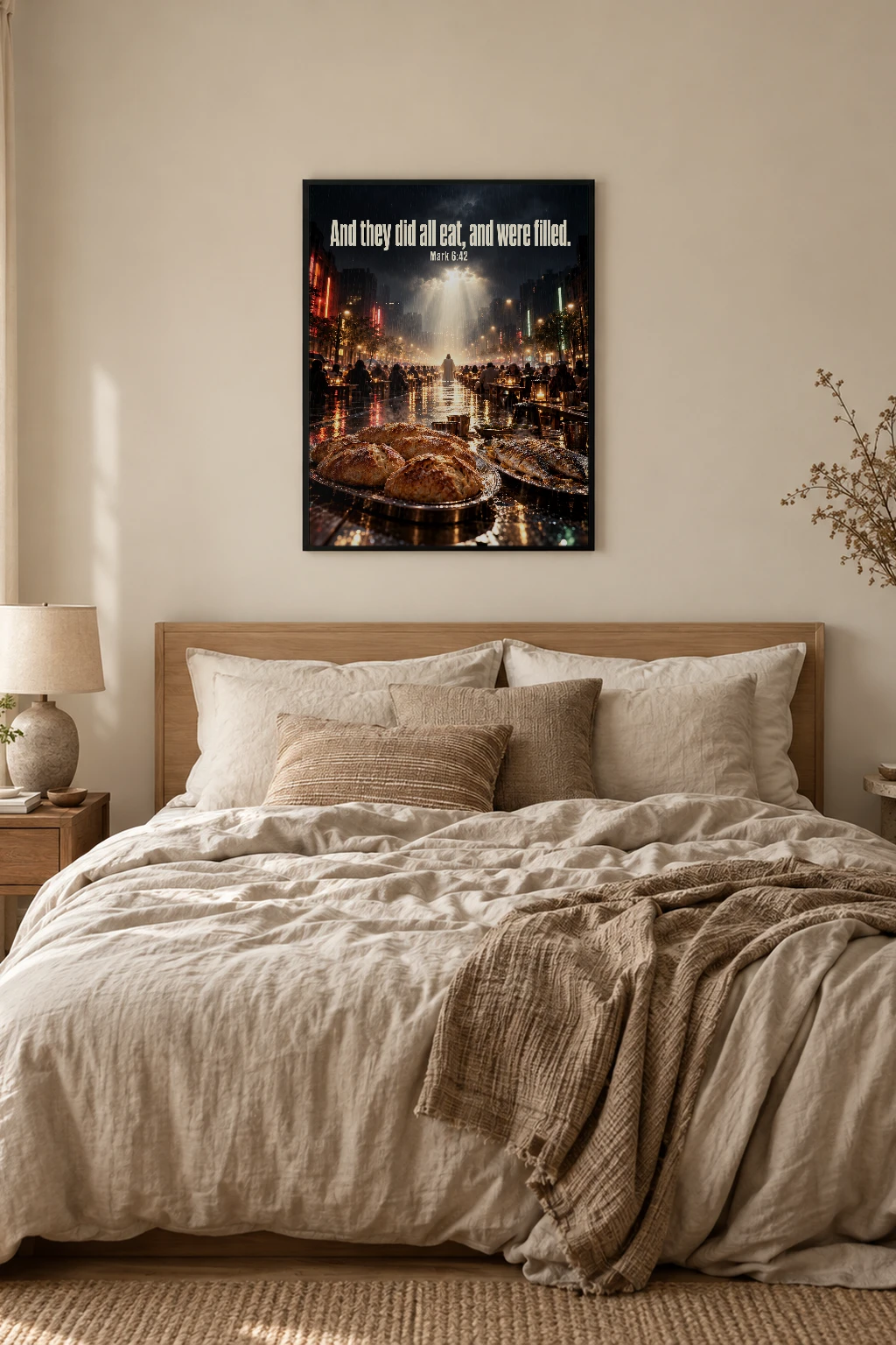"And They Did All Eat" Premium Wooden Framed Poster