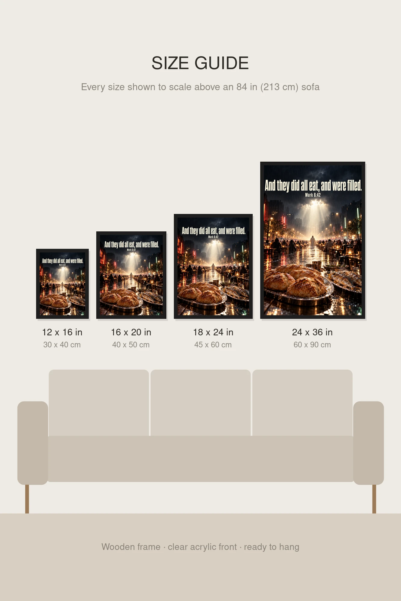 "And They Did All Eat" Premium Wooden Framed Poster