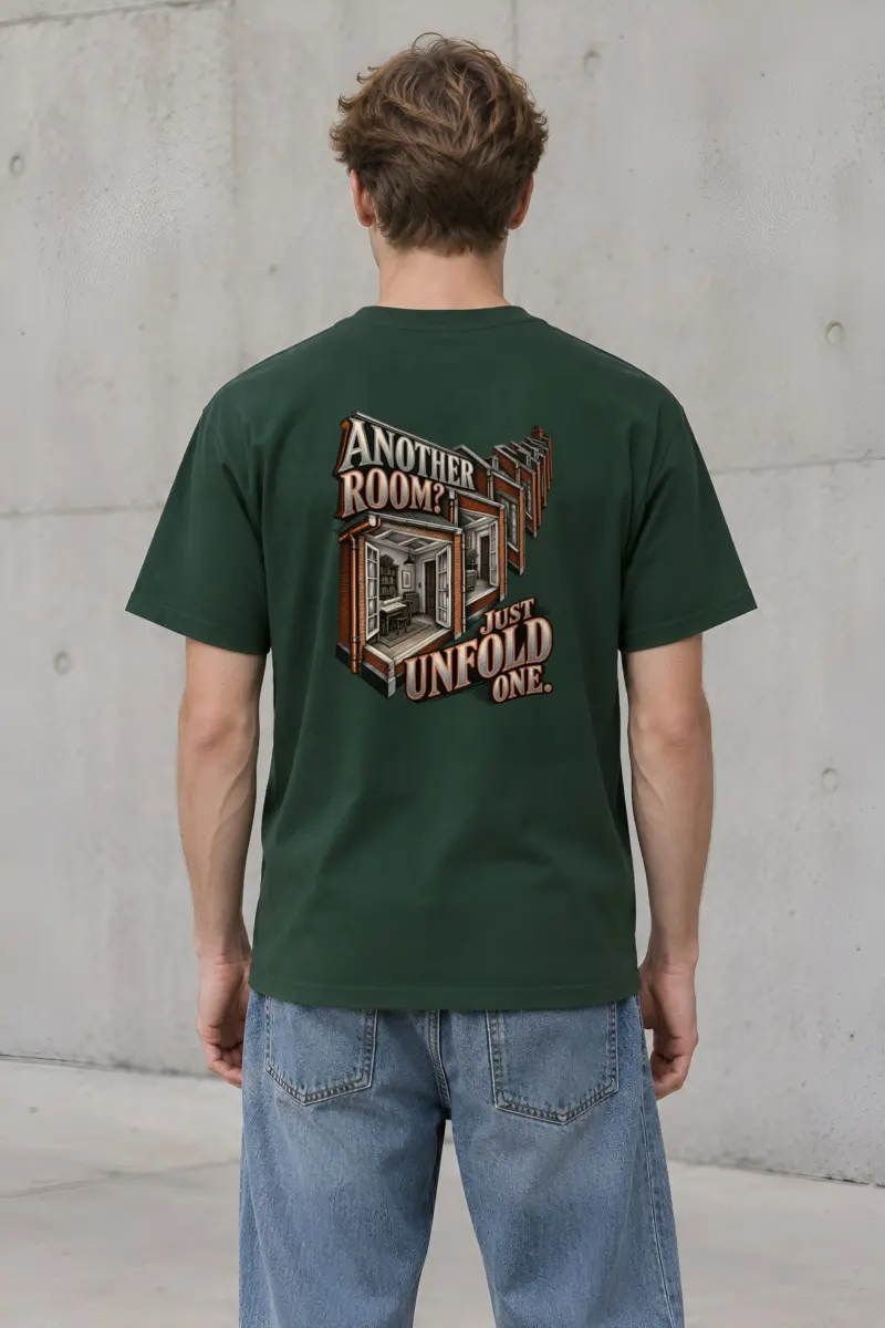 “Another Room? Just Unfold One” Heavyweight Unisex Crewneck T-shirt