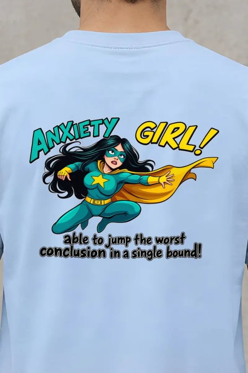 "Anxiety Girl" Heavyweight Unisex Crewneck T-shirt