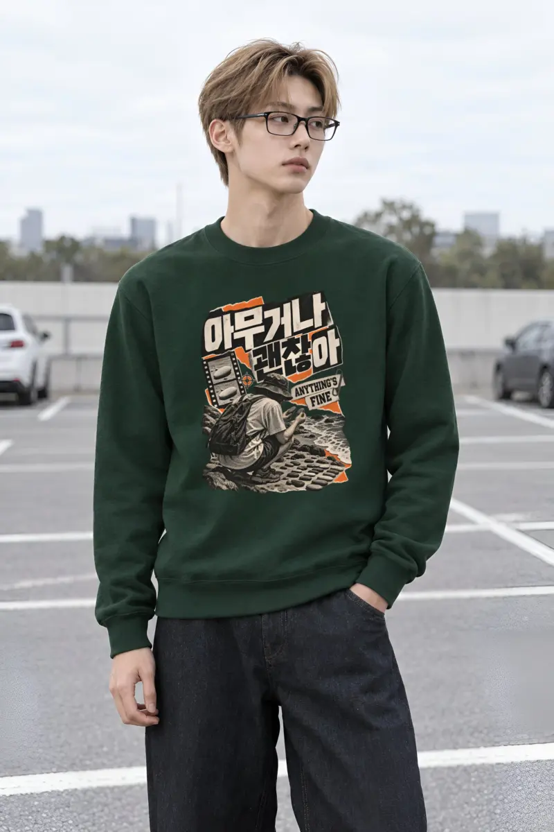 "Anything's Fine" Heavy Blend Unisex Crewneck Sweatshirt