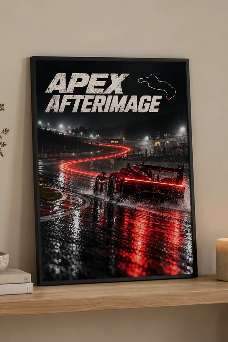 "Apex Afterimage" Premium Wooden Framed Poster - the graphic up close
