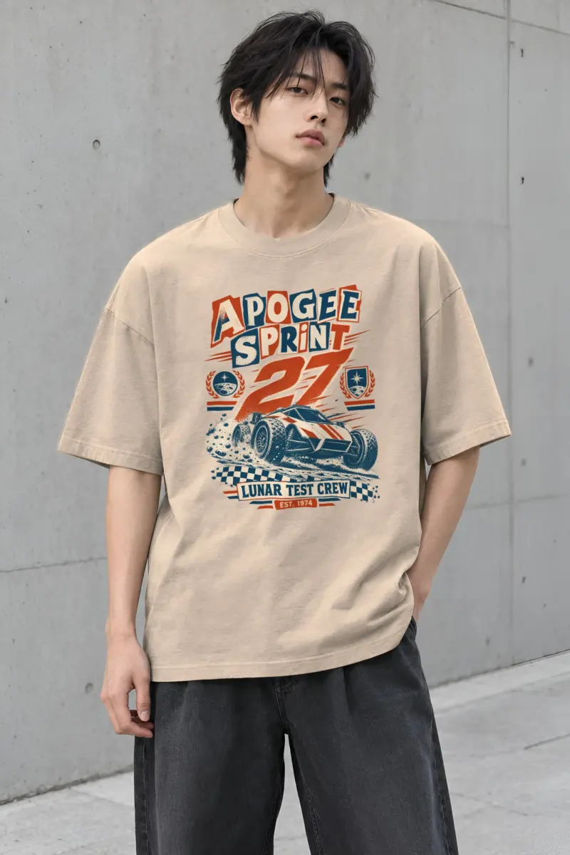 "Apogee Sprint 27" Men's Oversized Heavyweight Crewneck T-Shirt