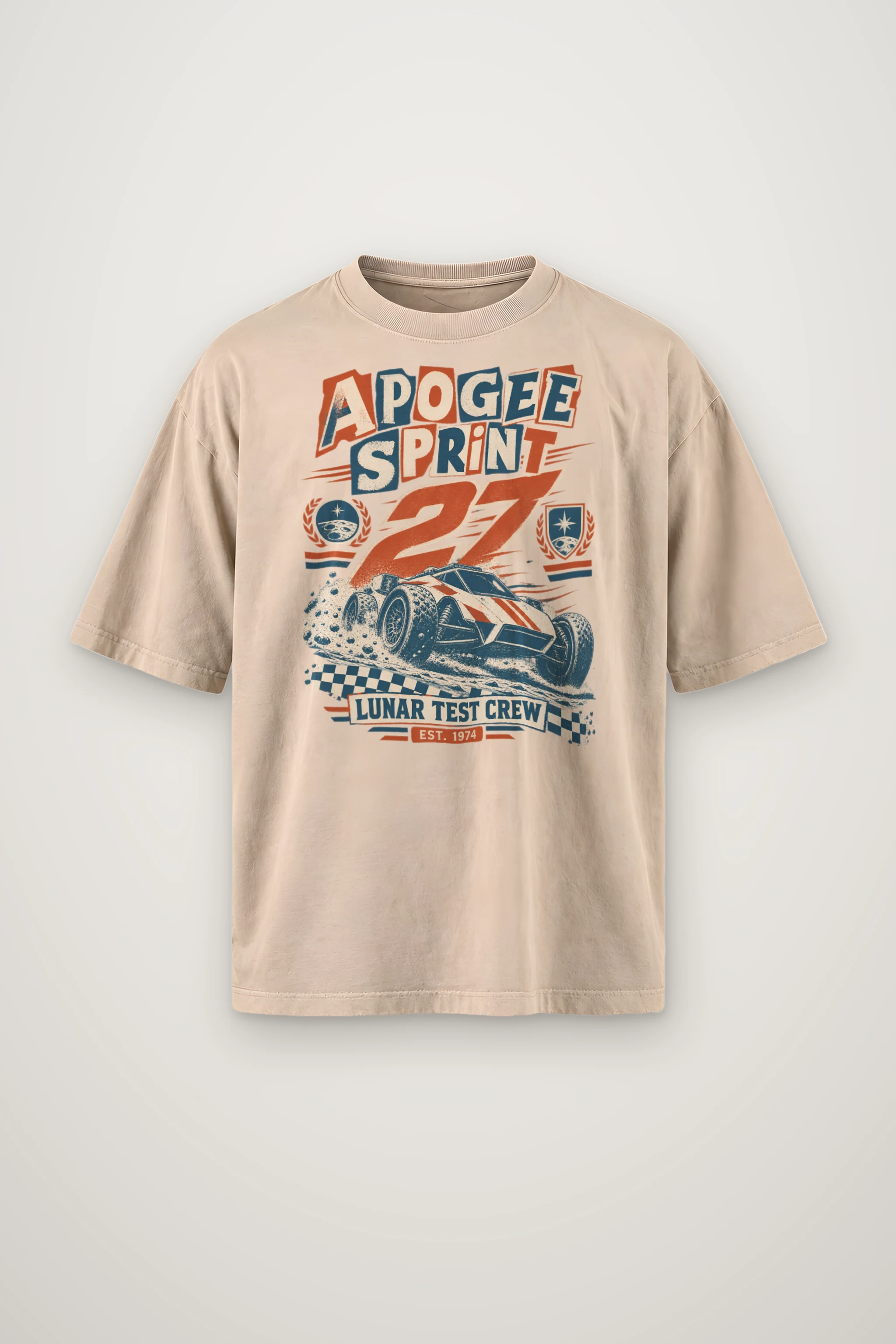 "Apogee Sprint 27" Men's Oversized Heavyweight Crewneck T-Shirt