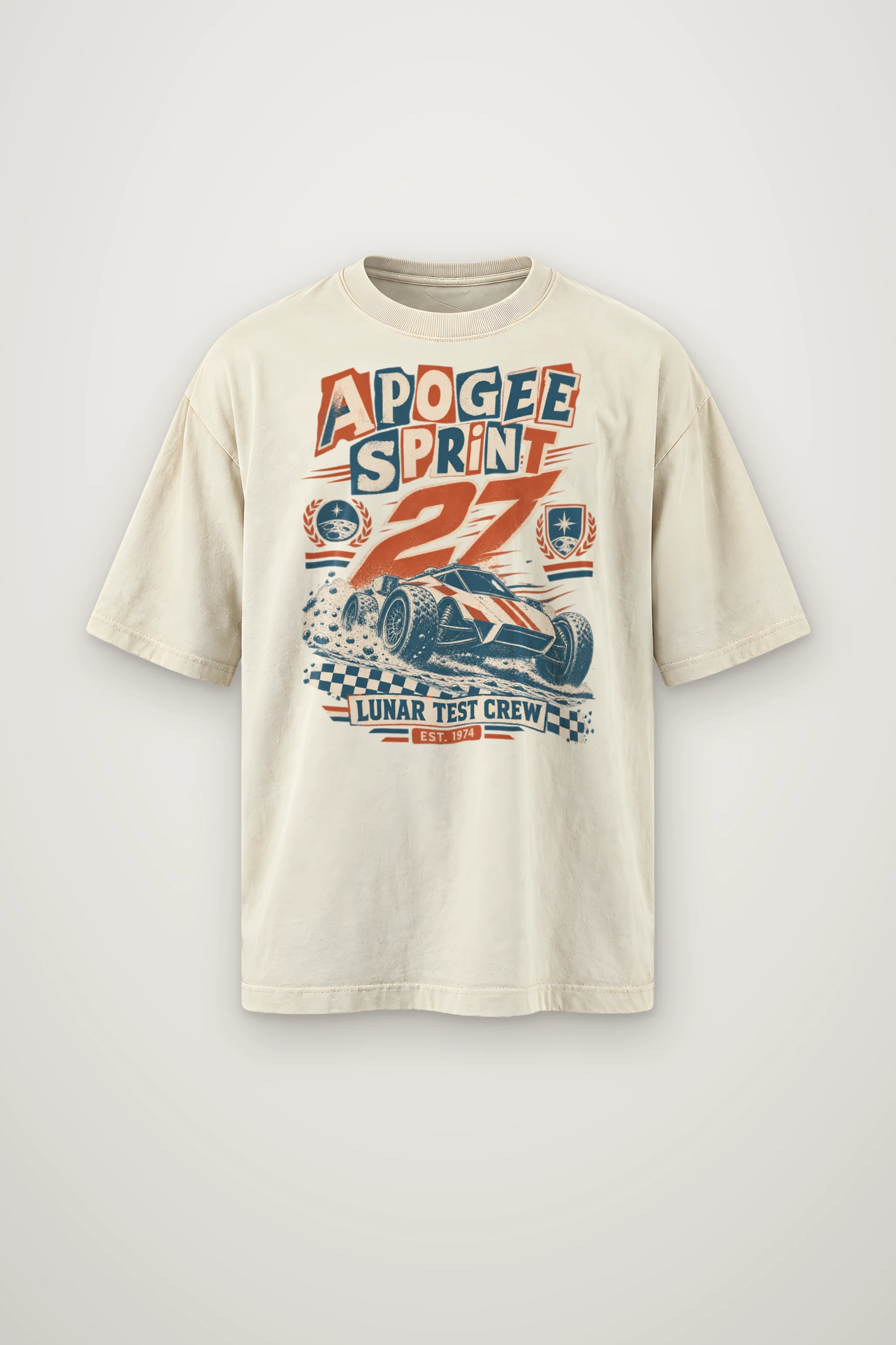 "Apogee Sprint 27" Men's Oversized Heavyweight Crewneck T-Shirt