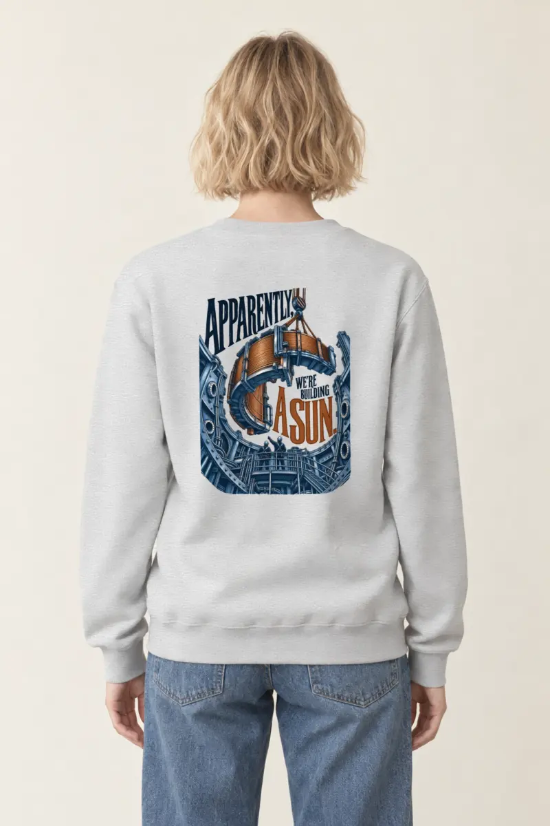 "Apparently, We're Building a Sun" Heavy Blend Unisex Crewneck Sweatshirt