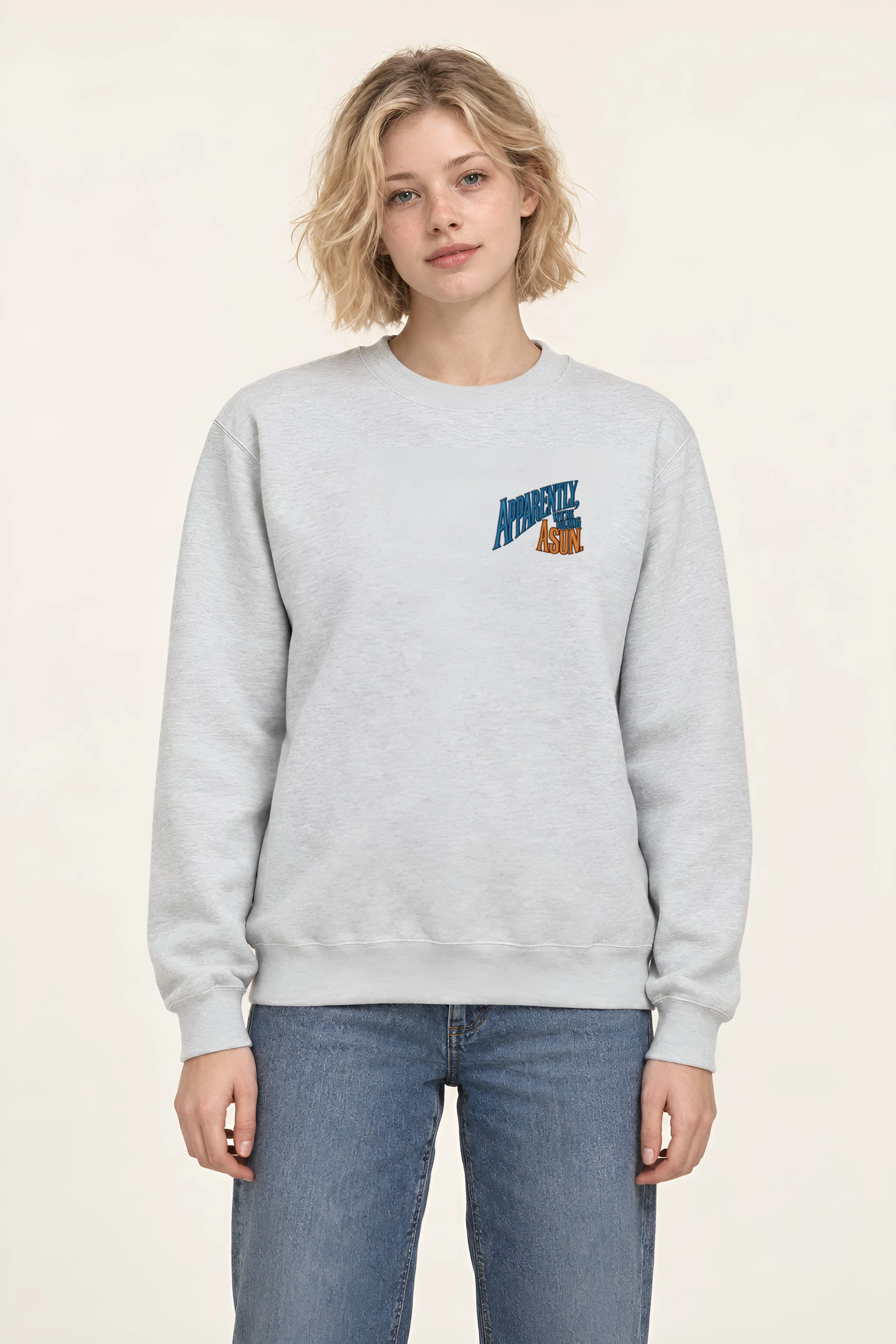 "Apparently, We're Building a Sun" Heavy Blend Unisex Crewneck Sweatshirt