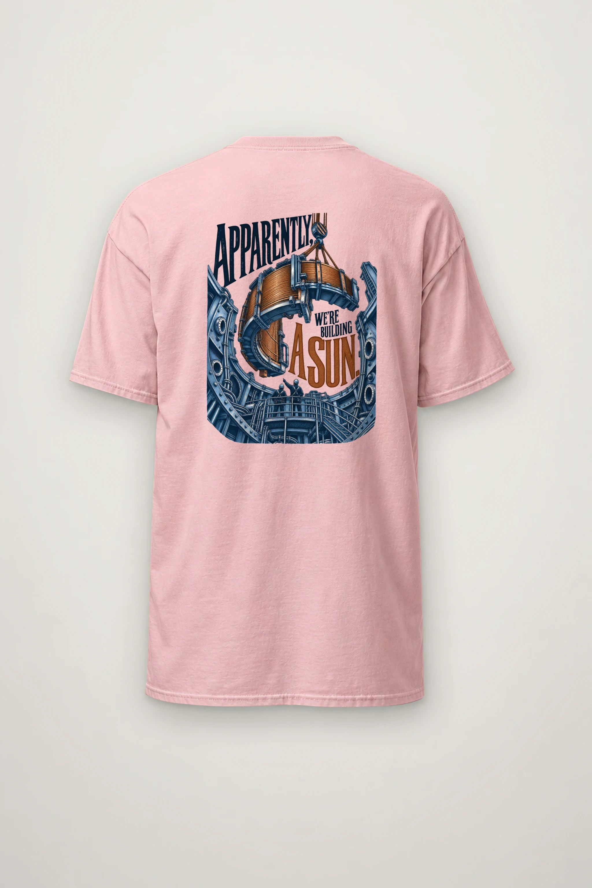"Apparently, We're Building a Sun" Heavyweight Unisex Crewneck T-shirt