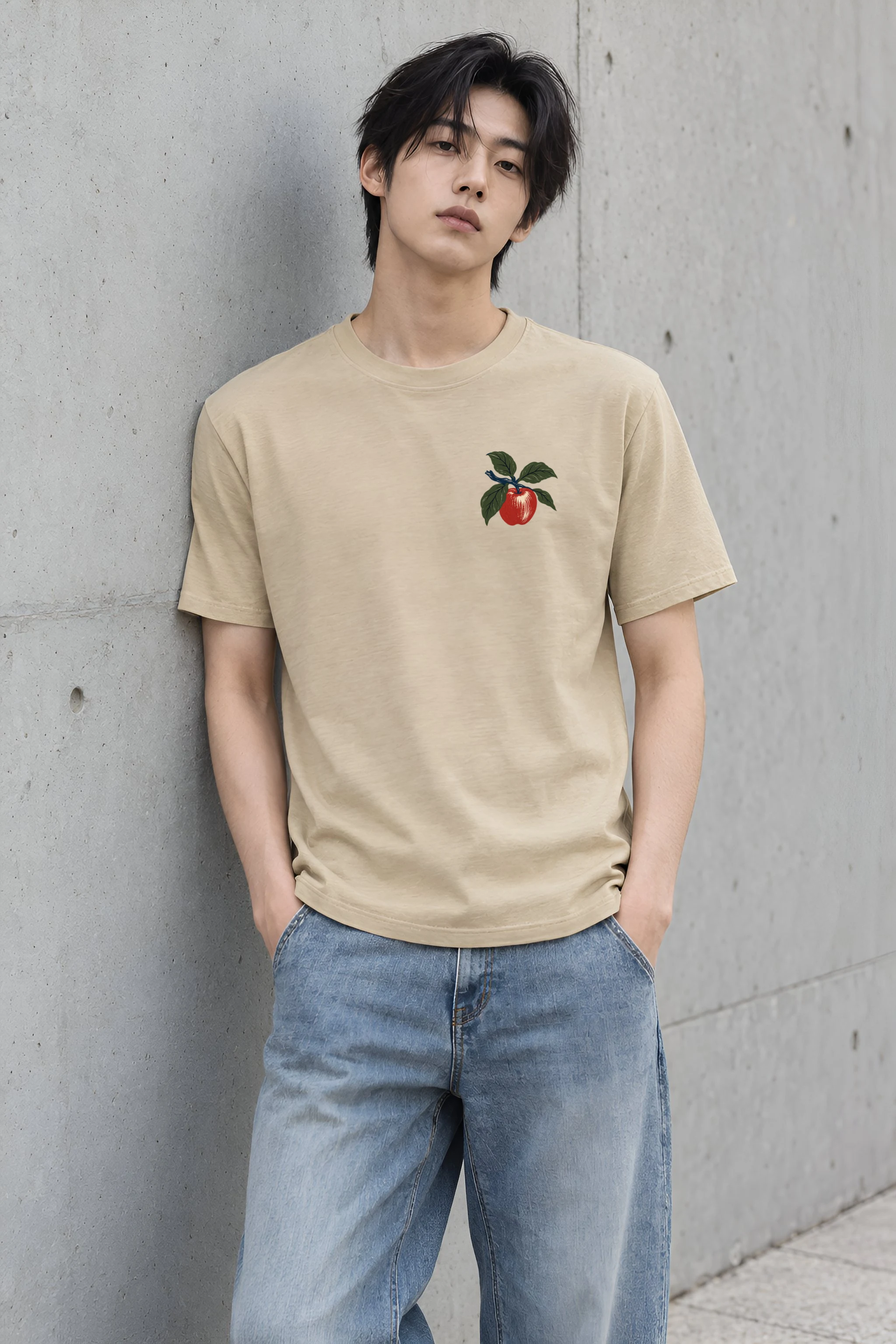 "Apple Tree Woven Basket Tee" Heavyweight Unisex Crewneck T-shirt