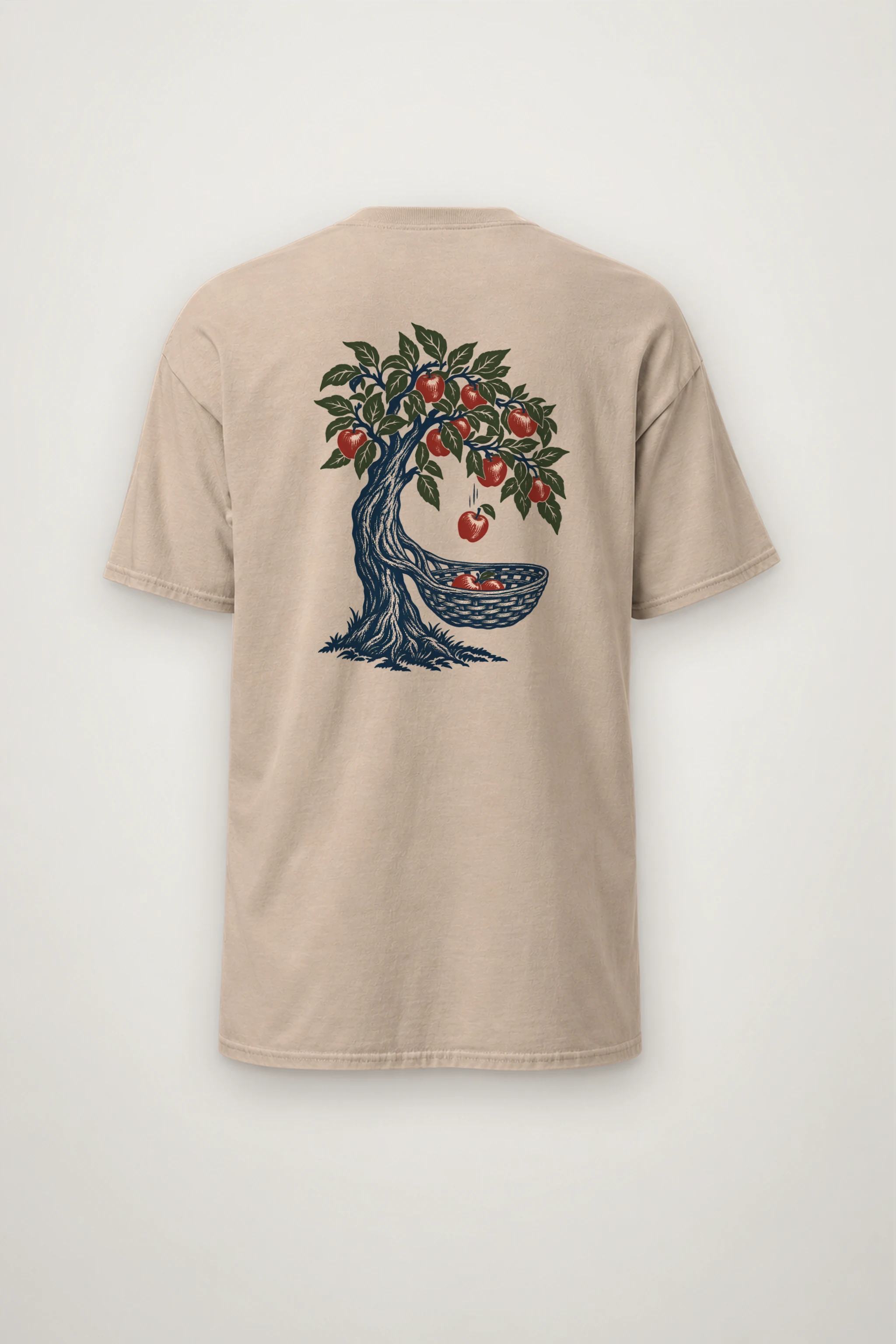 "Apple Tree Woven Basket Tee" Heavyweight Unisex Crewneck T-shirt