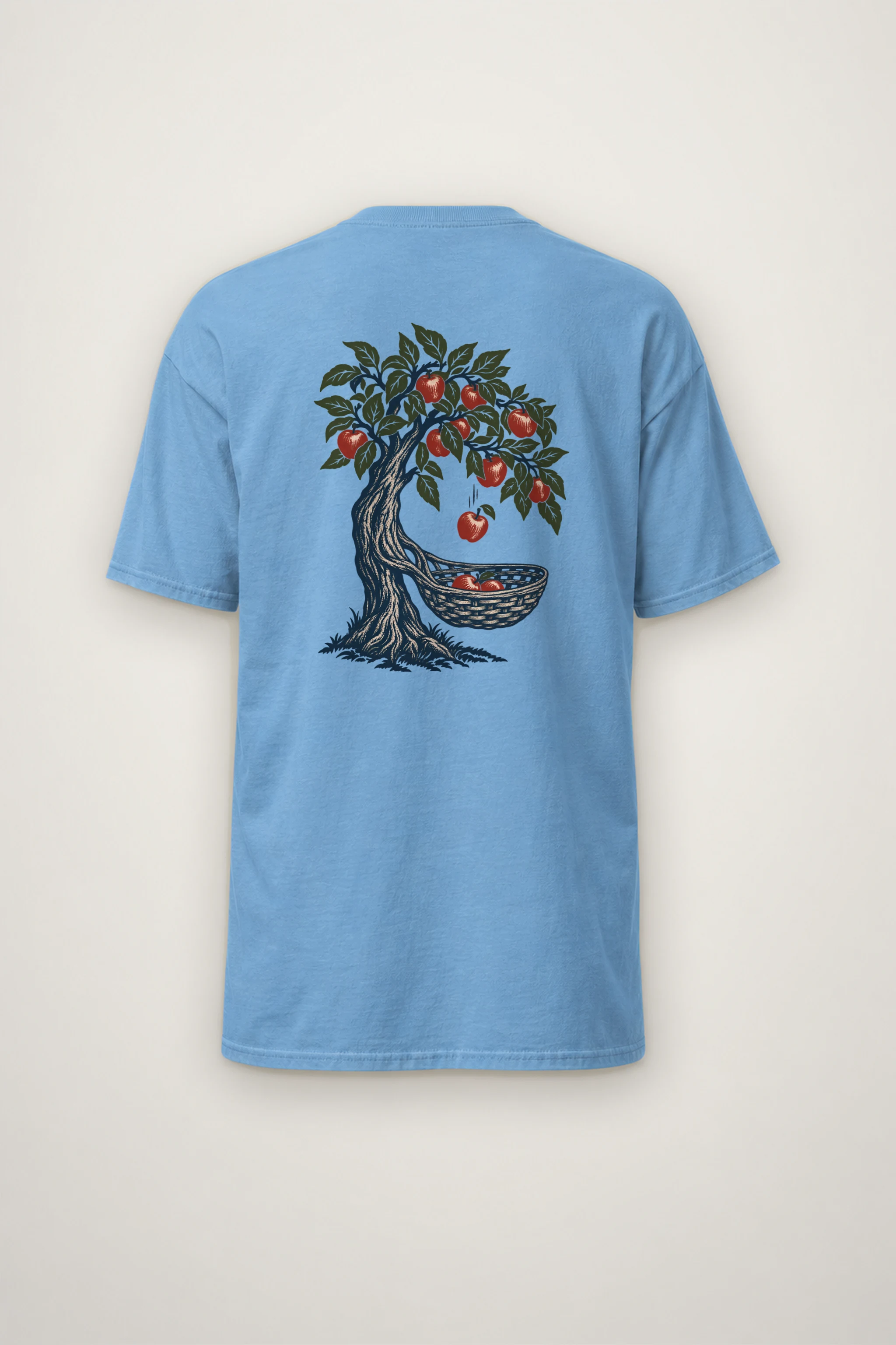 "Apple Tree Woven Basket Tee" Heavyweight Unisex Crewneck T-shirt