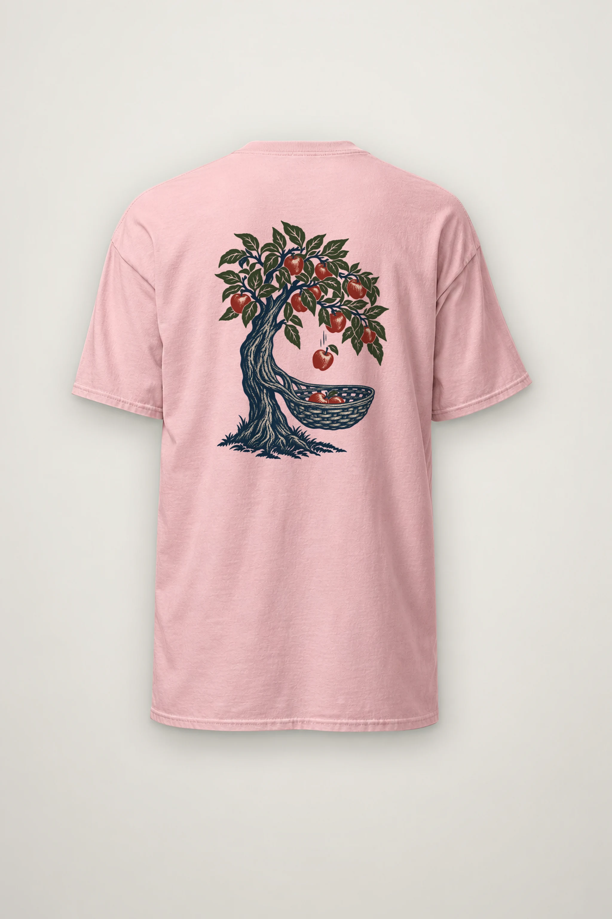 "Apple Tree Woven Basket Tee" Heavyweight Unisex Crewneck T-shirt